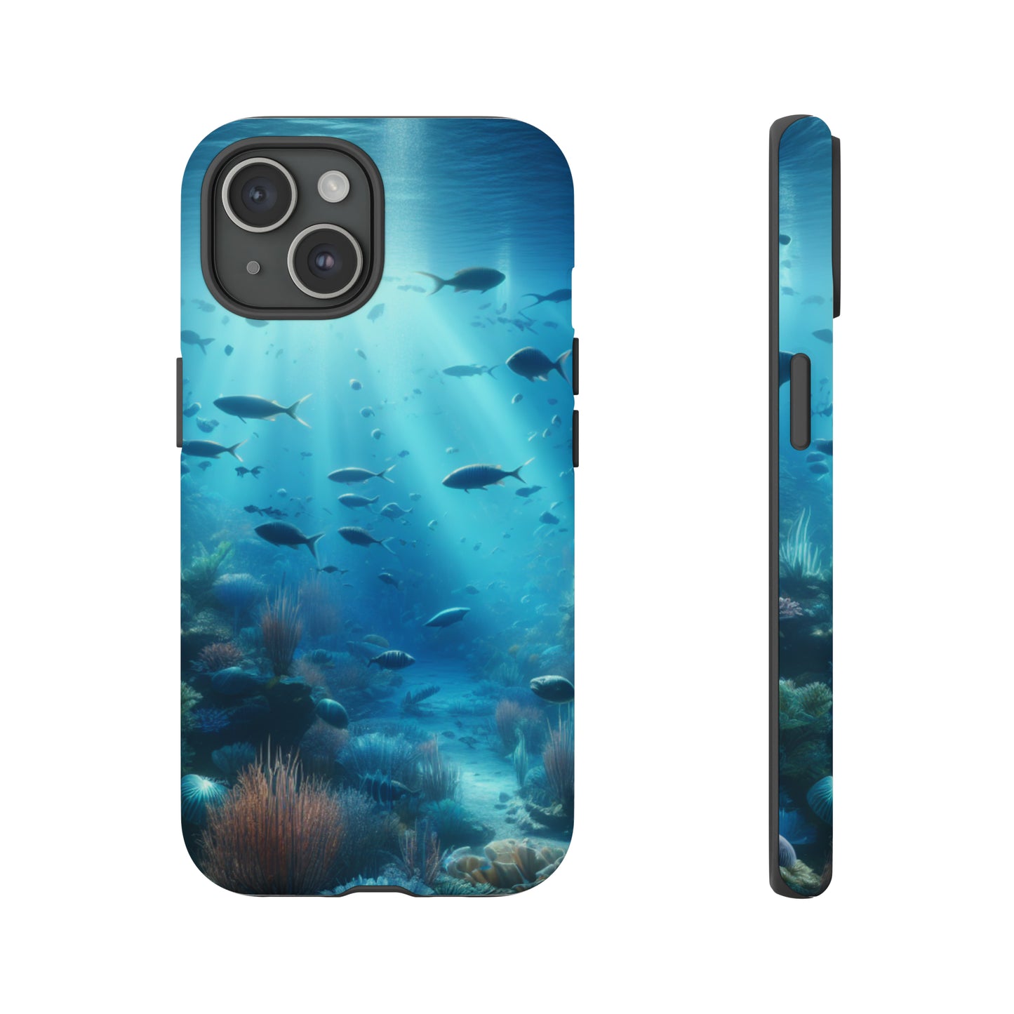 Fish swimming in an ocean Tough phone Cases. Ideal for marine lovers, mom, day, grandparents, birthdays