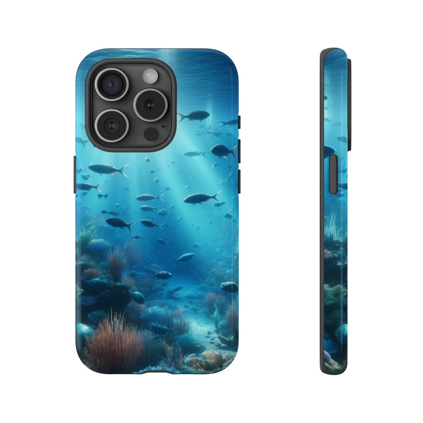 Fish swimming in an ocean Tough phone Cases. Ideal for marine lovers, mom, day, grandparents, birthdays