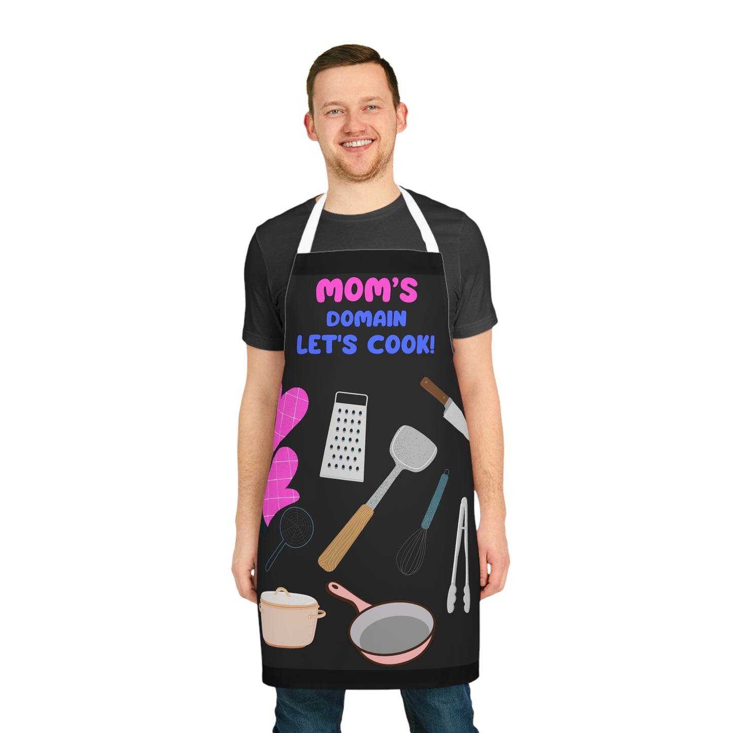 Mom's Domain Apron, 5-Color Straps.  Great gift for Mothers, Grandmothers and Daughters