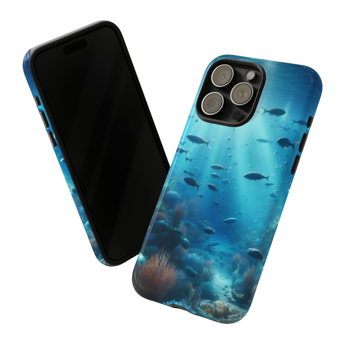 Fish swimming in an ocean Tough phone Cases. Ideal for marine lovers, mom, day, grandparents, birthdays