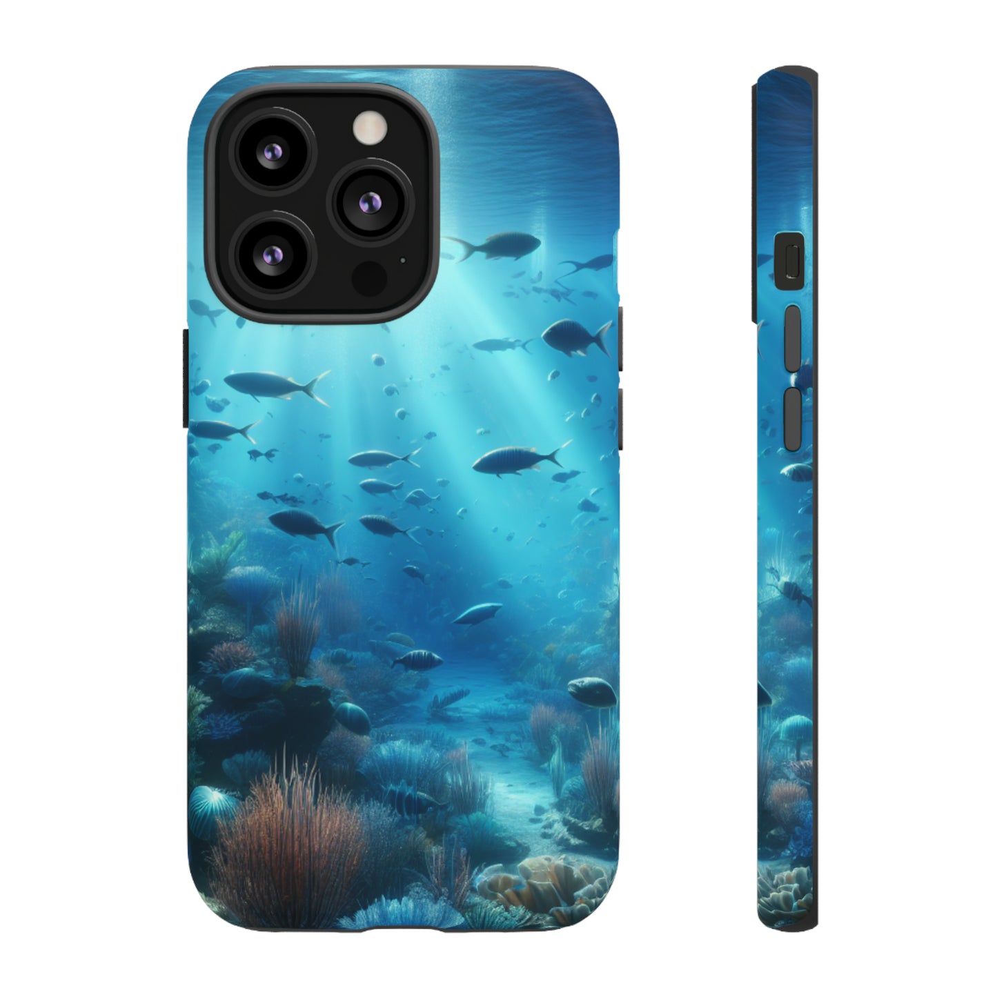 Fish swimming in an ocean Tough phone Cases. Ideal for marine lovers, mom, day, grandparents, birthdays