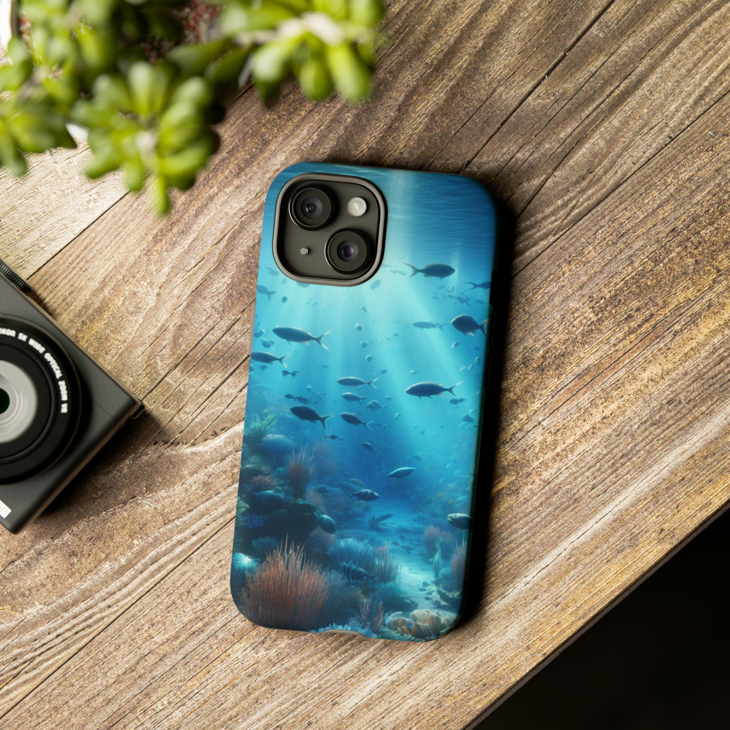 Fish swimming in an ocean Tough phone Cases. Ideal for marine lovers, mom, day, grandparents, birthdays