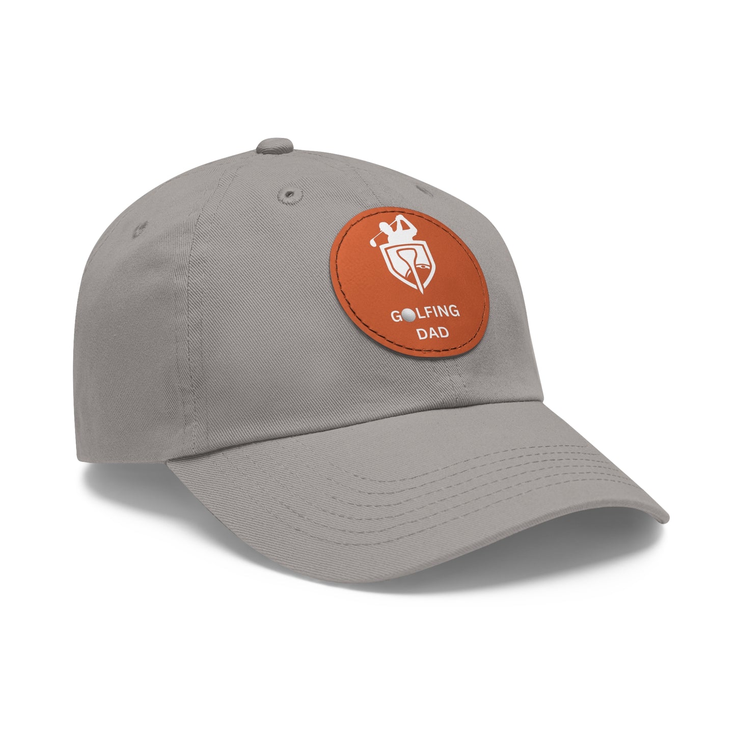 Dad Golf Hat with Leather Patch. Great for outdoors to protect from sun