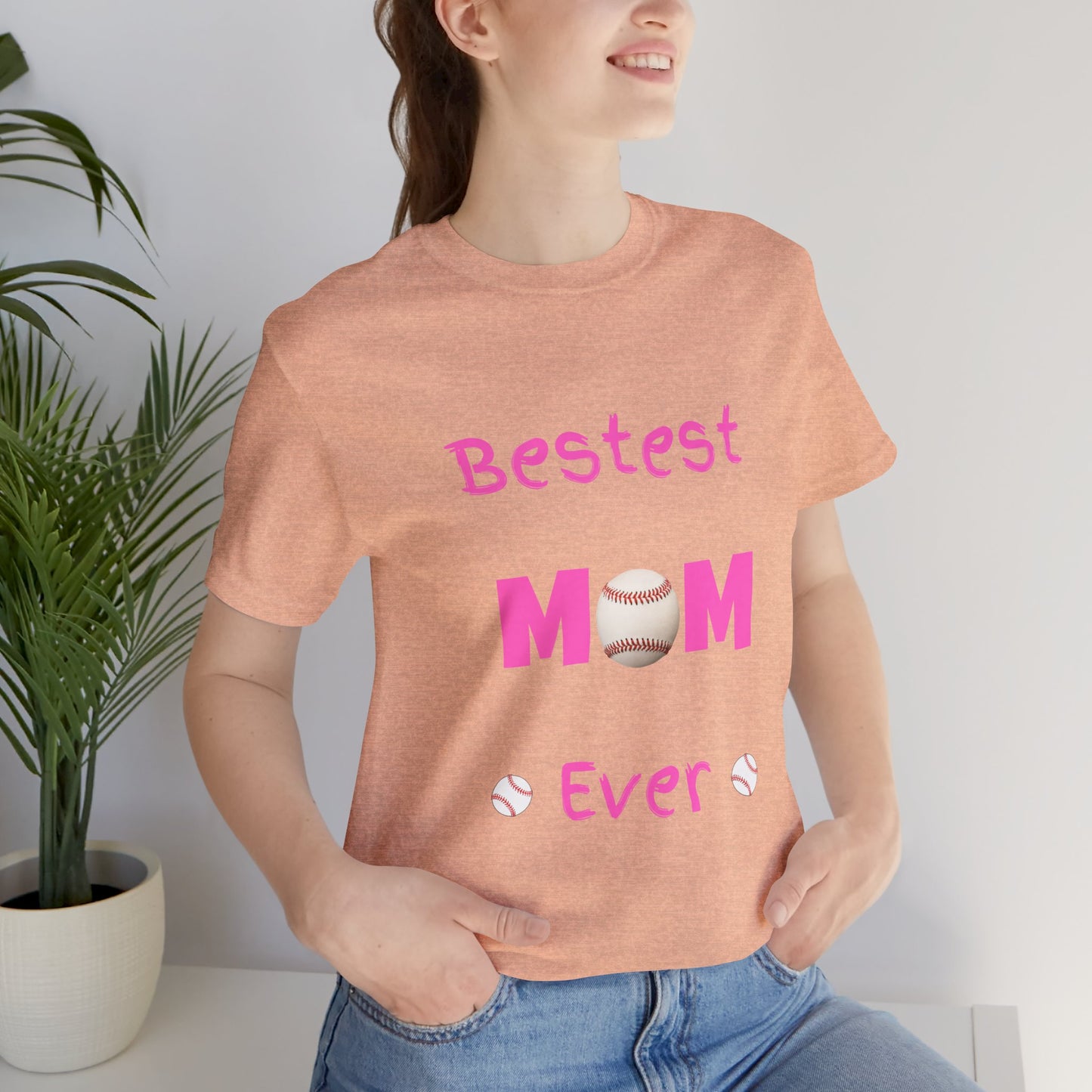 Bestest Mom Baseball Jersey Short Sleeve Tee. A great gift for mothers, grandmothers, daughters