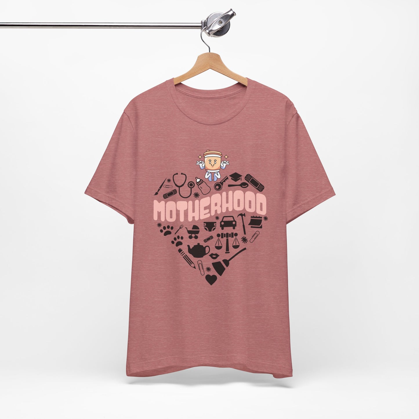 Motherhood Jersey Short Sleeve Tee. Great gift for Mothers, Grandmothers, Daughters and family and friends