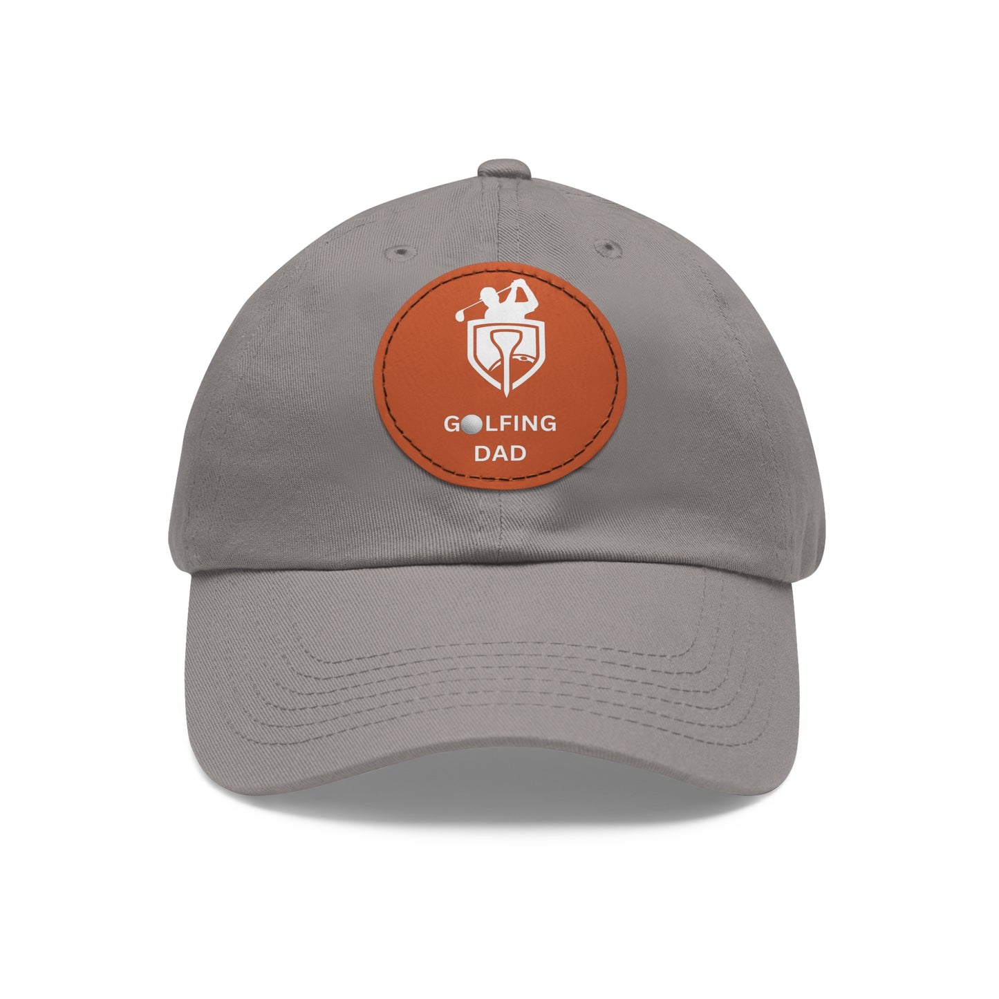 Dad Golf Hat with Leather Patch. Great for outdoors to protect from sun