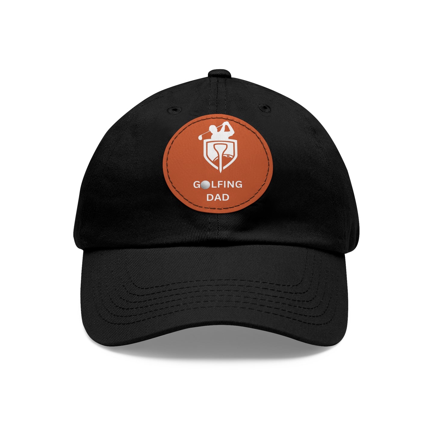 Dad Golf Hat with Leather Patch. Great for outdoors to protect from sun