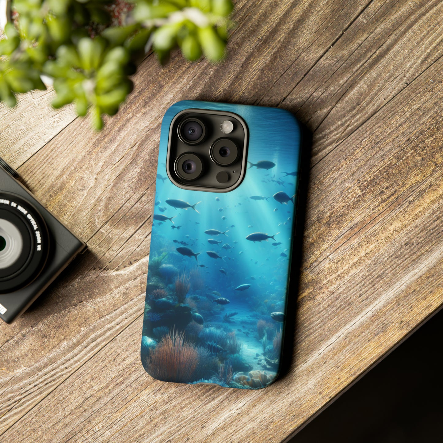 Fish swimming in an ocean Tough phone Cases. Ideal for marine lovers, mom, day, grandparents, birthdays