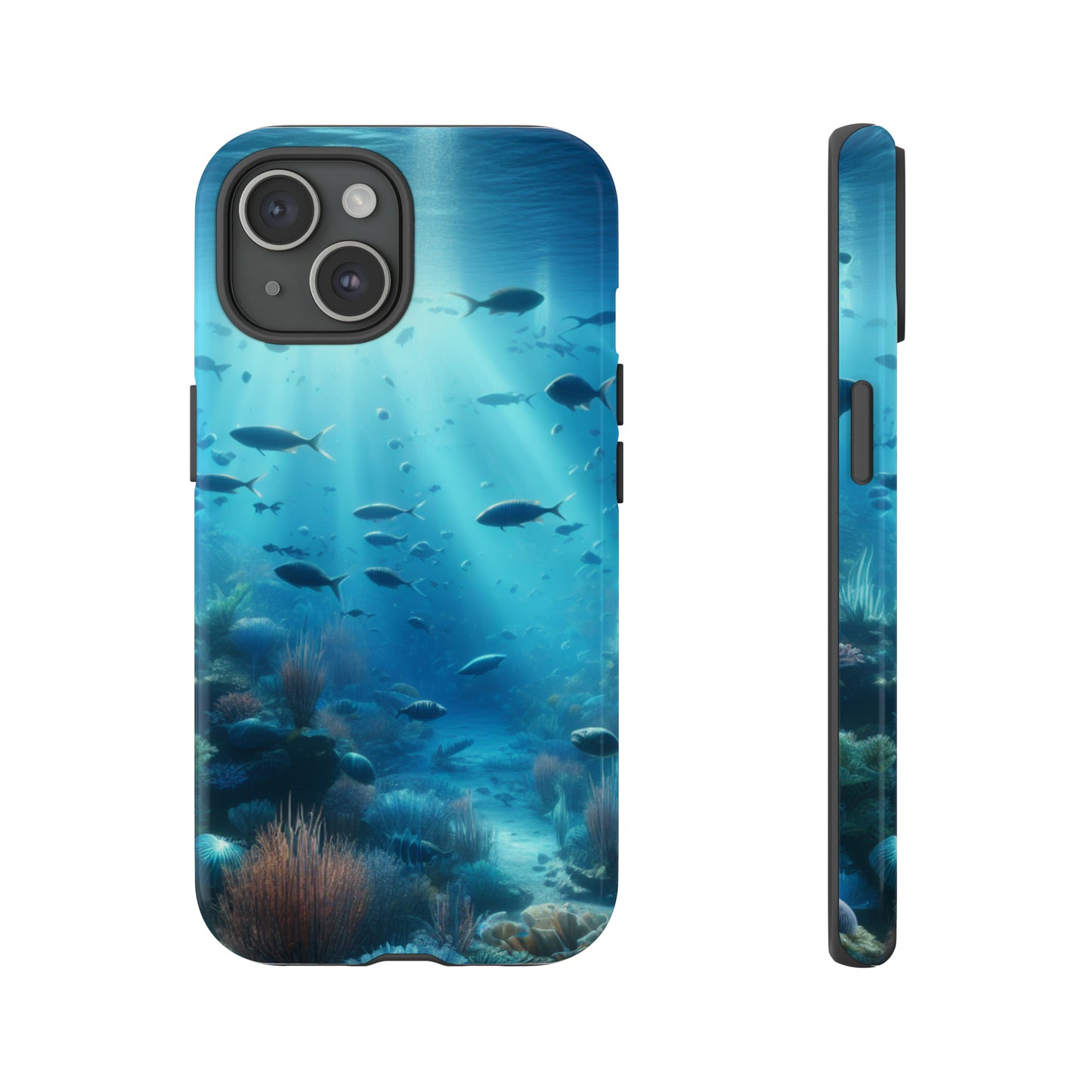 Fish swimming in an ocean Tough phone Cases. Ideal for marine lovers, mom, day, grandparents, birthdays