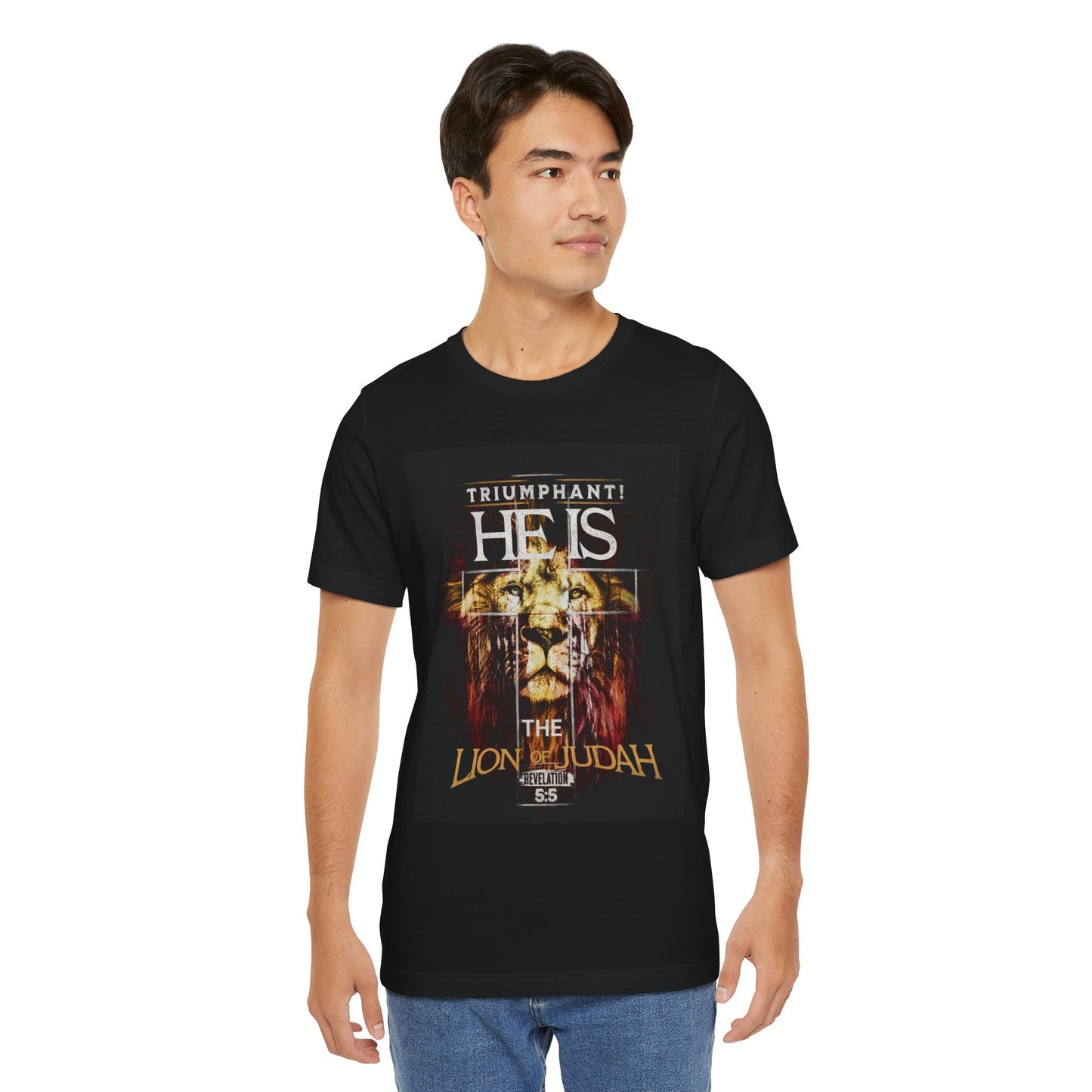 He is the Lion of Judah Unisex Jersey Short Sleeve Tee. Gift for mom, dad, brother, sister, family, friends and church members