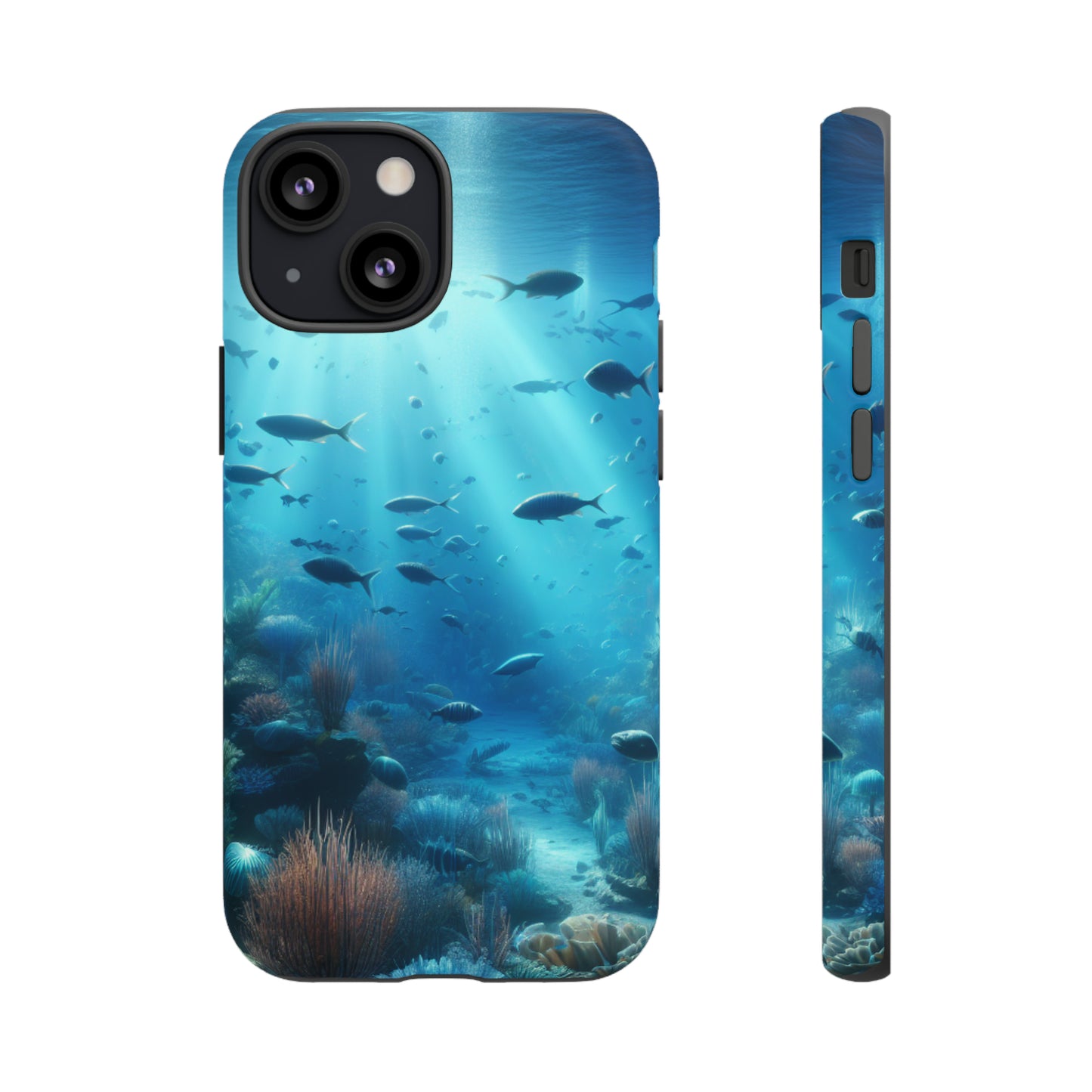 Fish swimming in an ocean Tough phone Cases. Ideal for marine lovers, mom, day, grandparents, birthdays