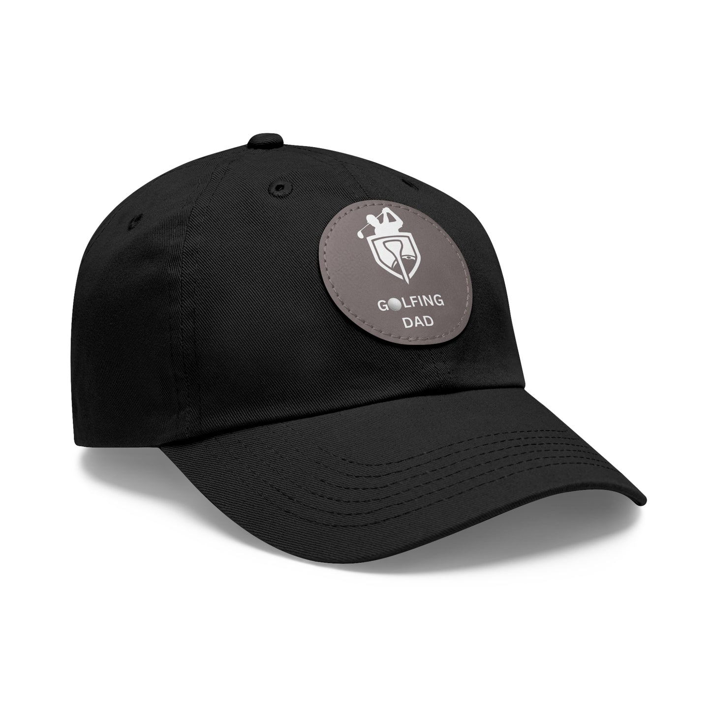 Dad Golf Hat with Leather Patch. Great for outdoors to protect from sun