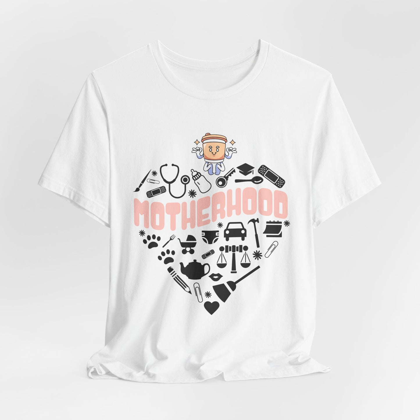 Motherhood Jersey Short Sleeve Tee. Great gift for Mothers, Grandmothers, Daughters and family and friends