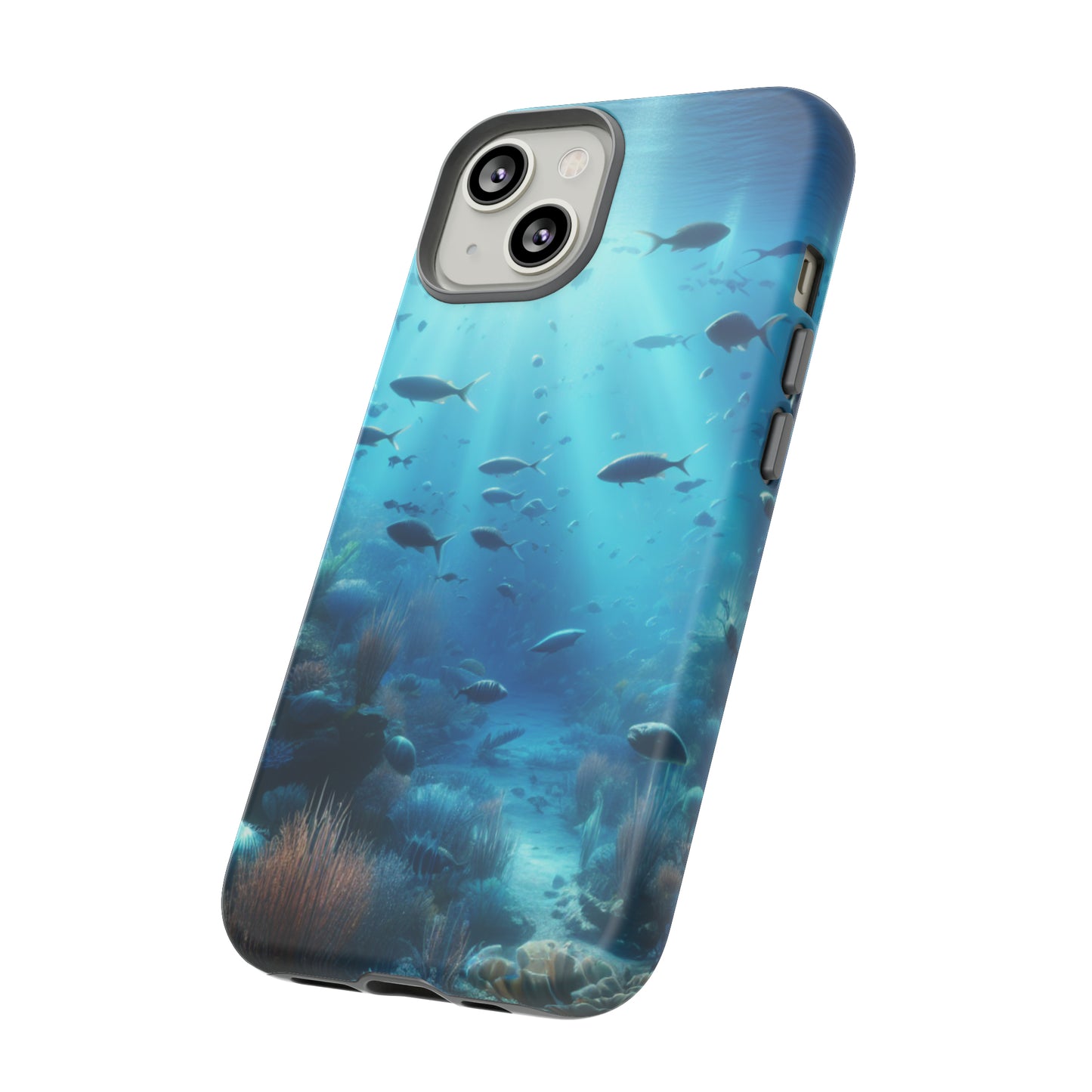 Fish swimming in an ocean Tough phone Cases. Ideal for marine lovers, mom, day, grandparents, birthdays