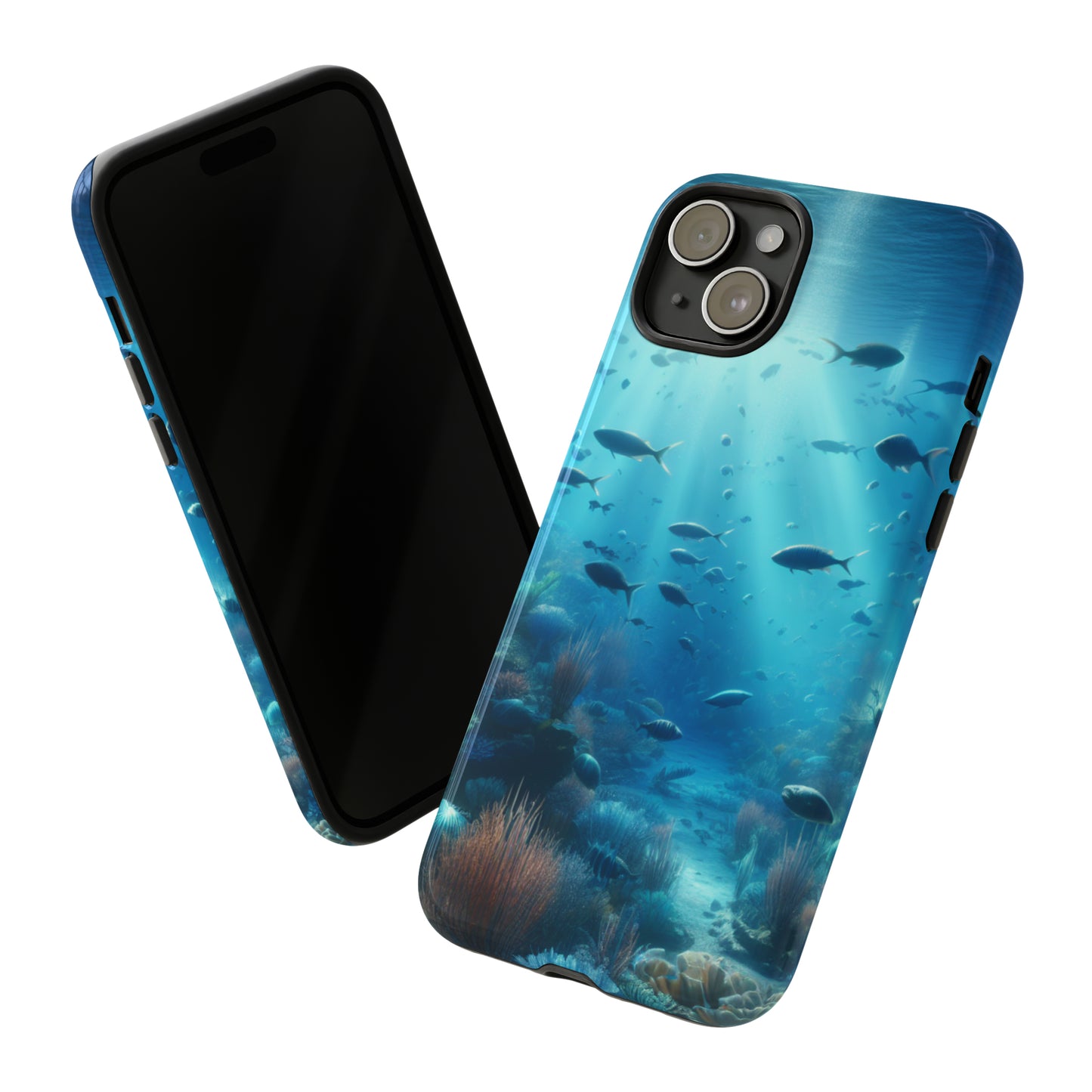 Fish swimming in an ocean Tough phone Cases. Ideal for marine lovers, mom, day, grandparents, birthdays