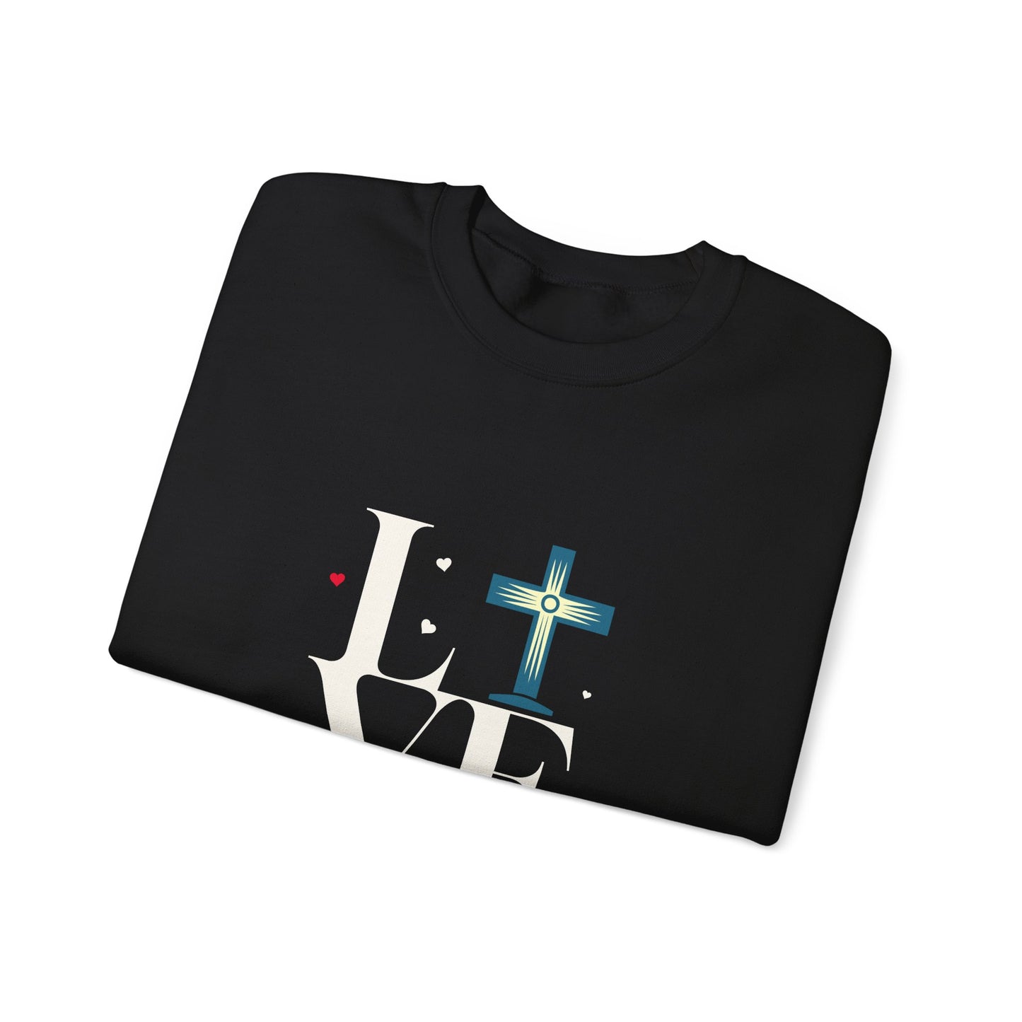 Love Unisex Heavy Blend™ Crewneck Sweatshirt.  An Inspirational gift for mom, dad, friends, church members, office workers