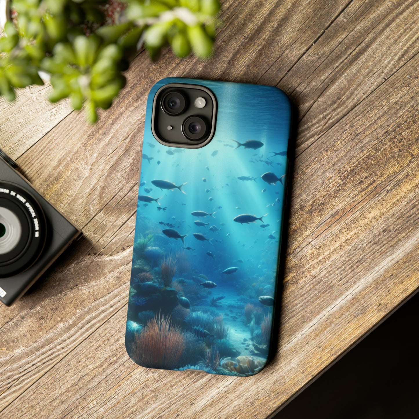 Fish swimming in an ocean Tough phone Cases. Ideal for marine lovers, mom, day, grandparents, birthdays