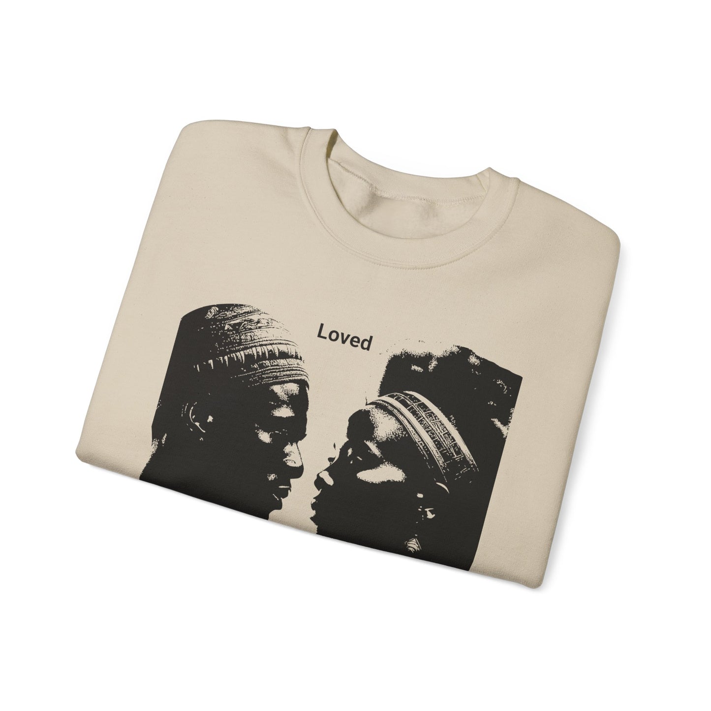 Loved Connected African Couple Unisex Heavy Blend™ Crewneck Sweatshirt. A motivational sweatshirt men, women, cultural