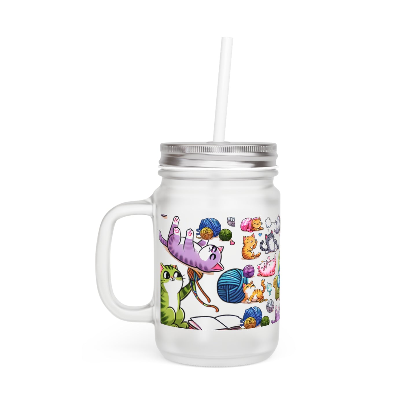 Cat Lovers Frosted Mason Jar. Gift for Birthdays or any occasion