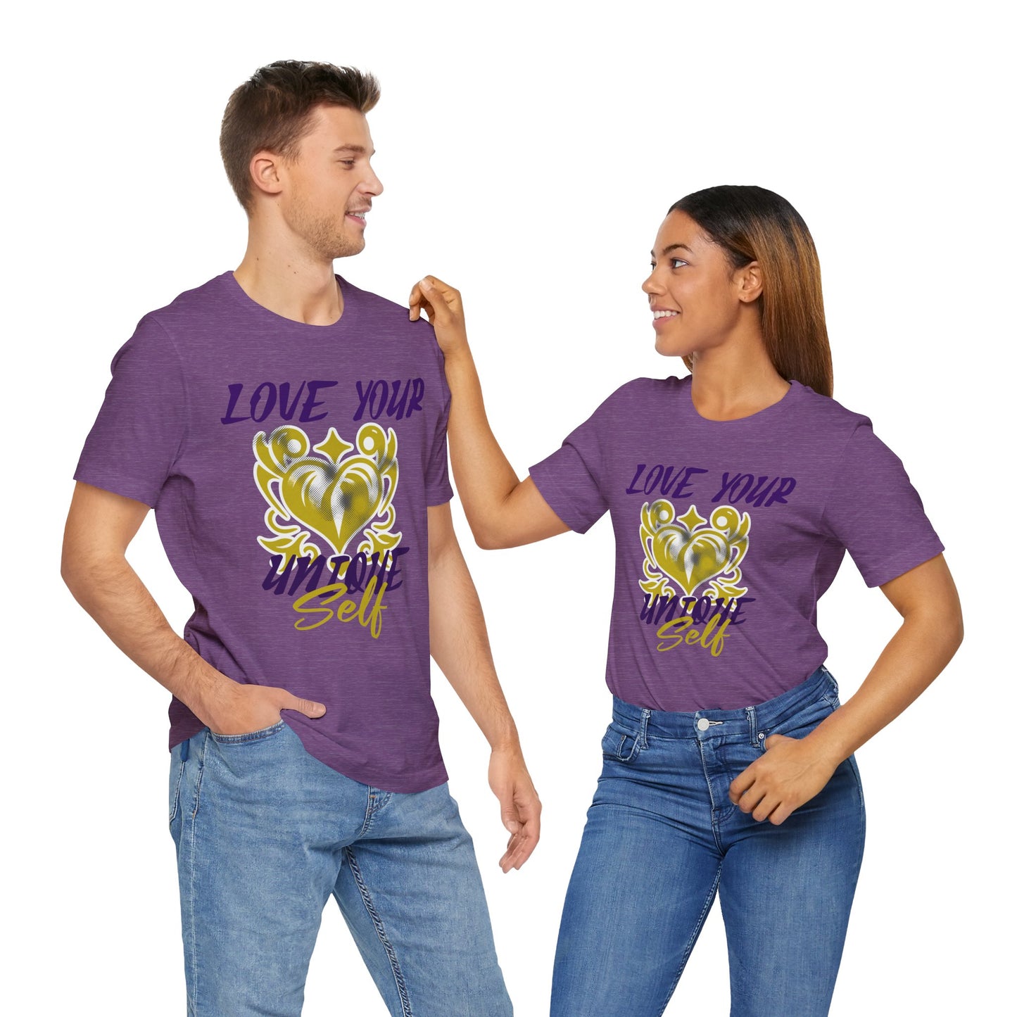 Love Your Unique Self Unisex Jersey Short Sleeve Tee. A great inspirational gift for mothers, daughters, family and friends