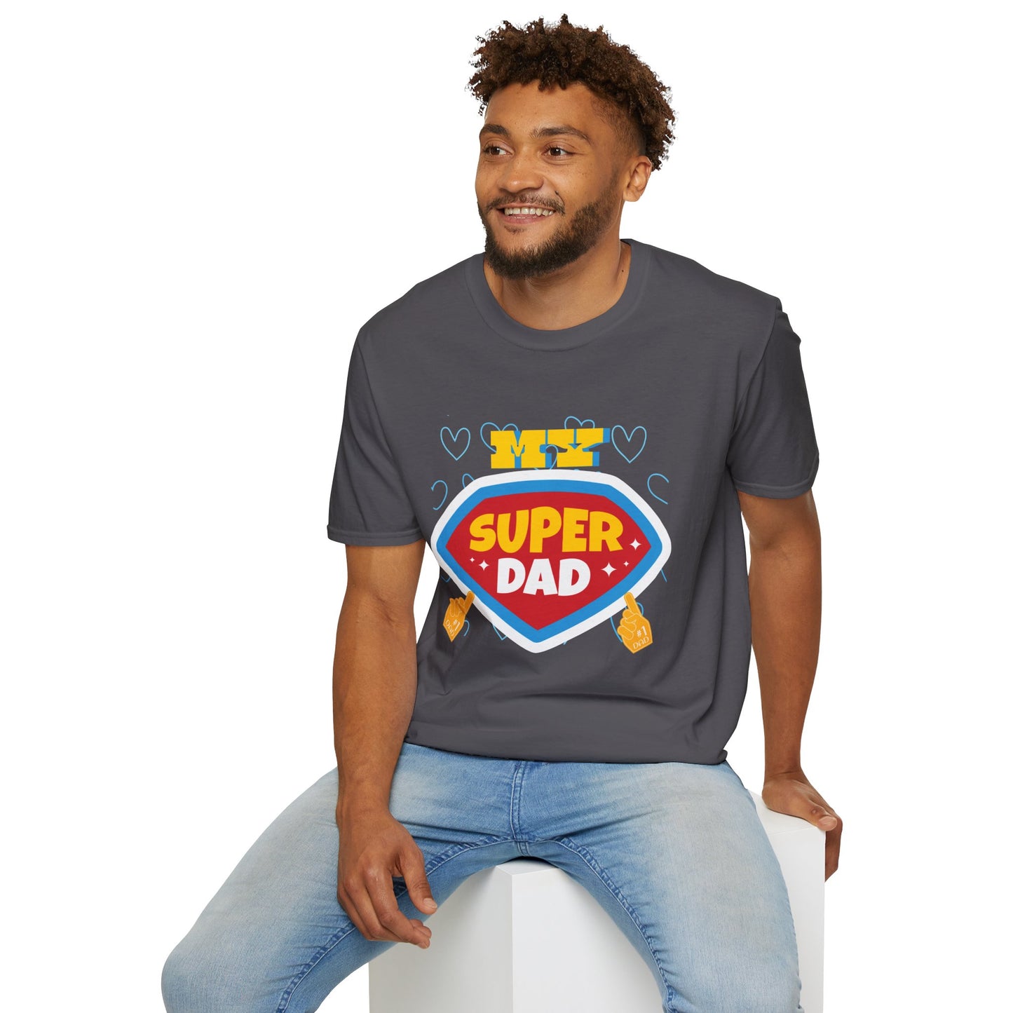 Super Dad Unisex Softstyle T-Shirt for dad, granddad, brothers, all fathers