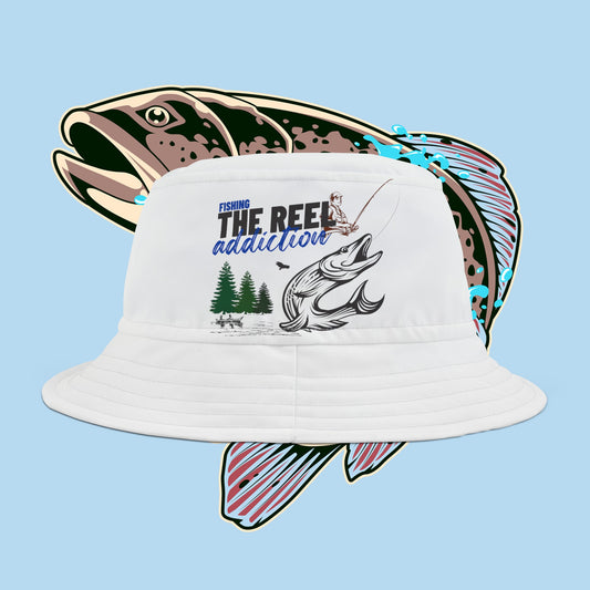 Fishing Bucket Hat (AOP) for the outdoorsy person looking to relax and catch fish