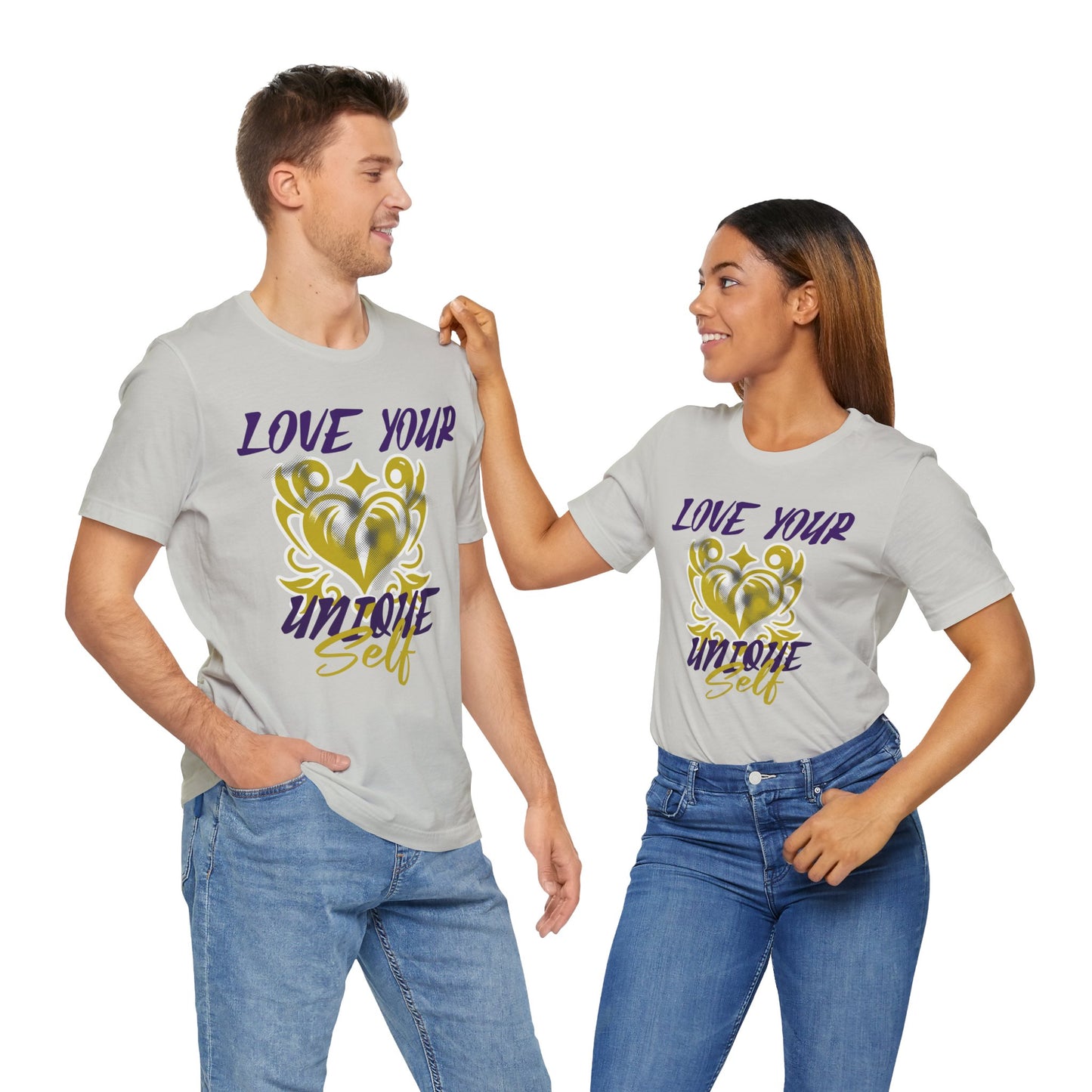 Love Your Unique Self Unisex Jersey Short Sleeve Tee. A great inspirational gift for mothers, daughters, family and friends