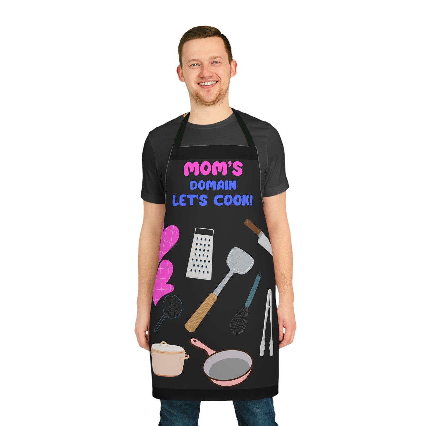 Mom's Domain Apron, 5-Color Straps.  Great gift for Mothers, Grandmothers and Daughters