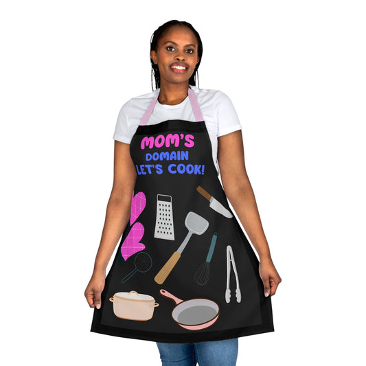 Mom's Domain Apron, 5-Color Straps.  Great gift for Mothers, Grandmothers and Daughters