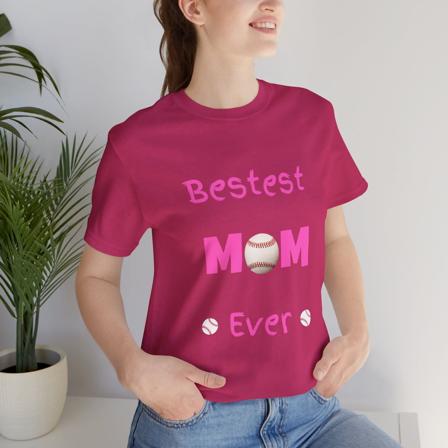 Bestest Mom Baseball Jersey Short Sleeve Tee. A great gift for mothers, grandmothers, daughters