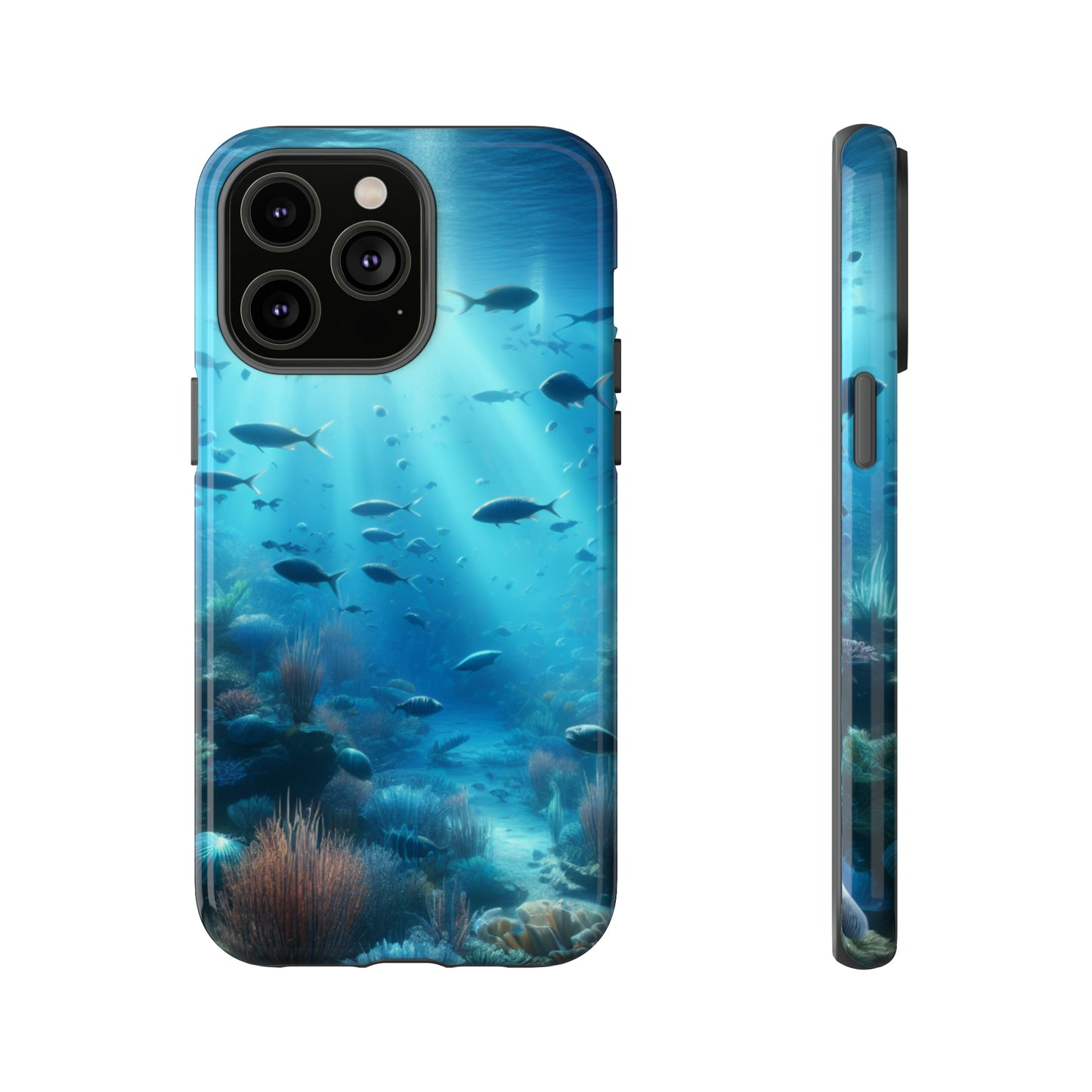 Fish swimming in an ocean Tough phone Cases. Ideal for marine lovers, mom, day, grandparents, birthdays