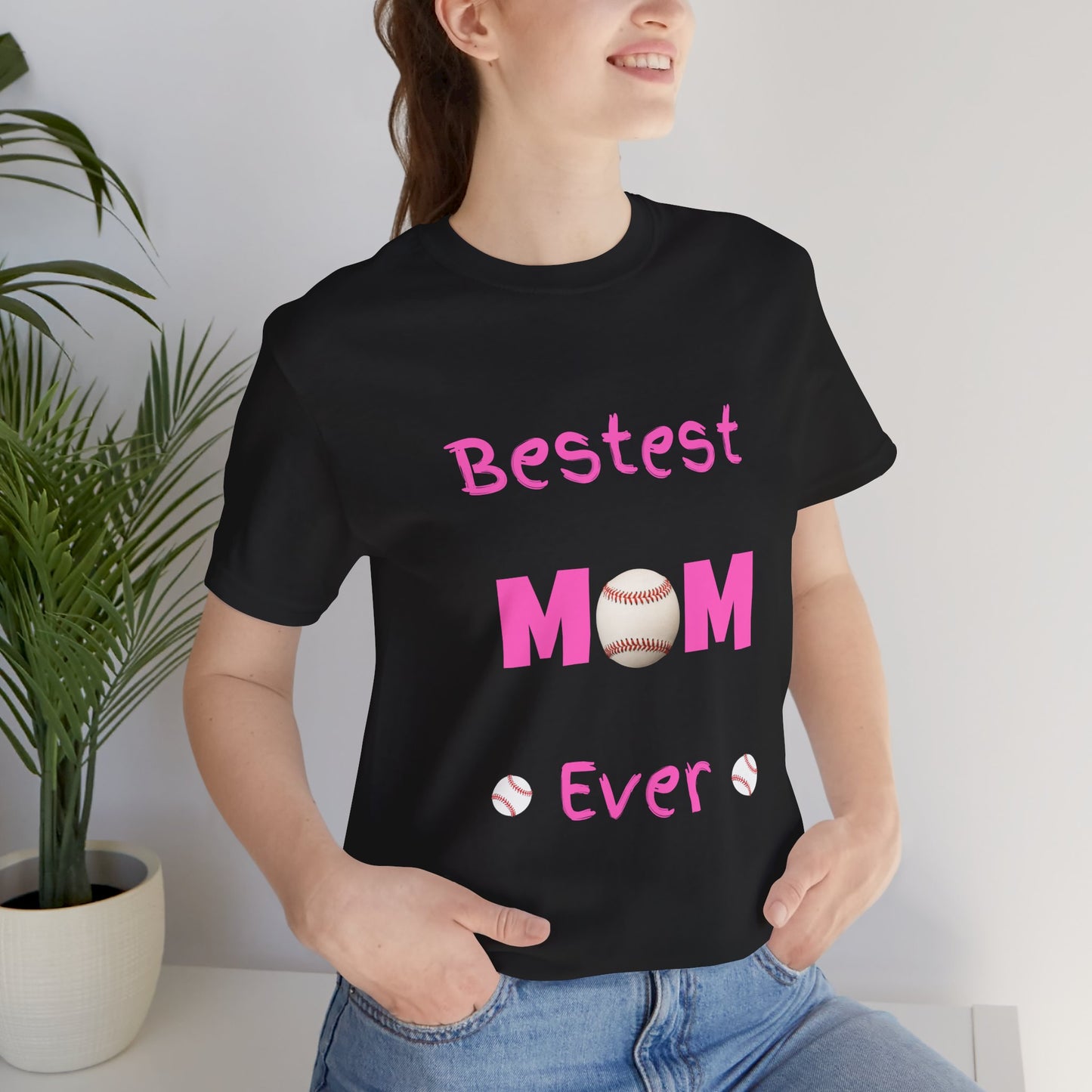 Bestest Mom Baseball Jersey Short Sleeve Tee. A great gift for mothers, grandmothers, daughters