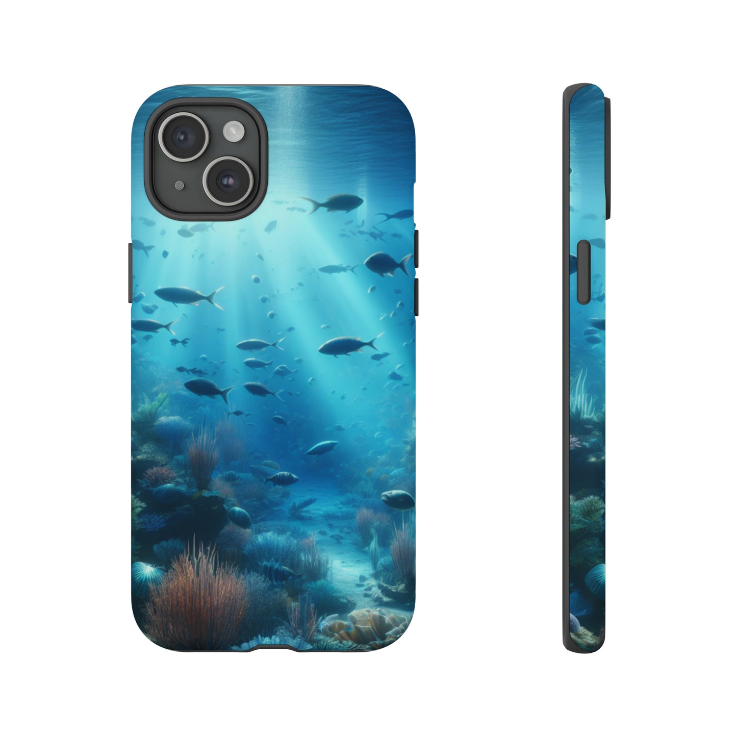 Fish swimming in an ocean Tough phone Cases. Ideal for marine lovers, mom, day, grandparents, birthdays