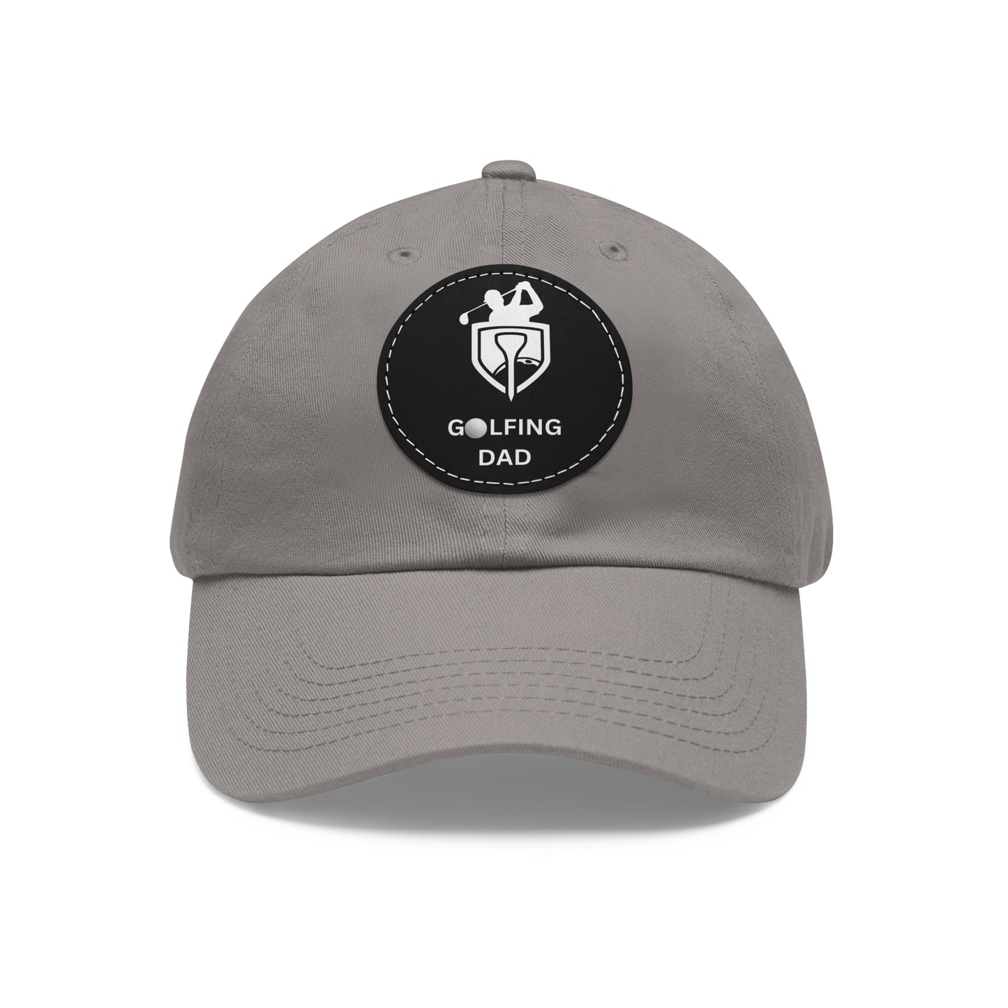 Dad Golf Hat with Leather Patch. Great for outdoors to protect from sun