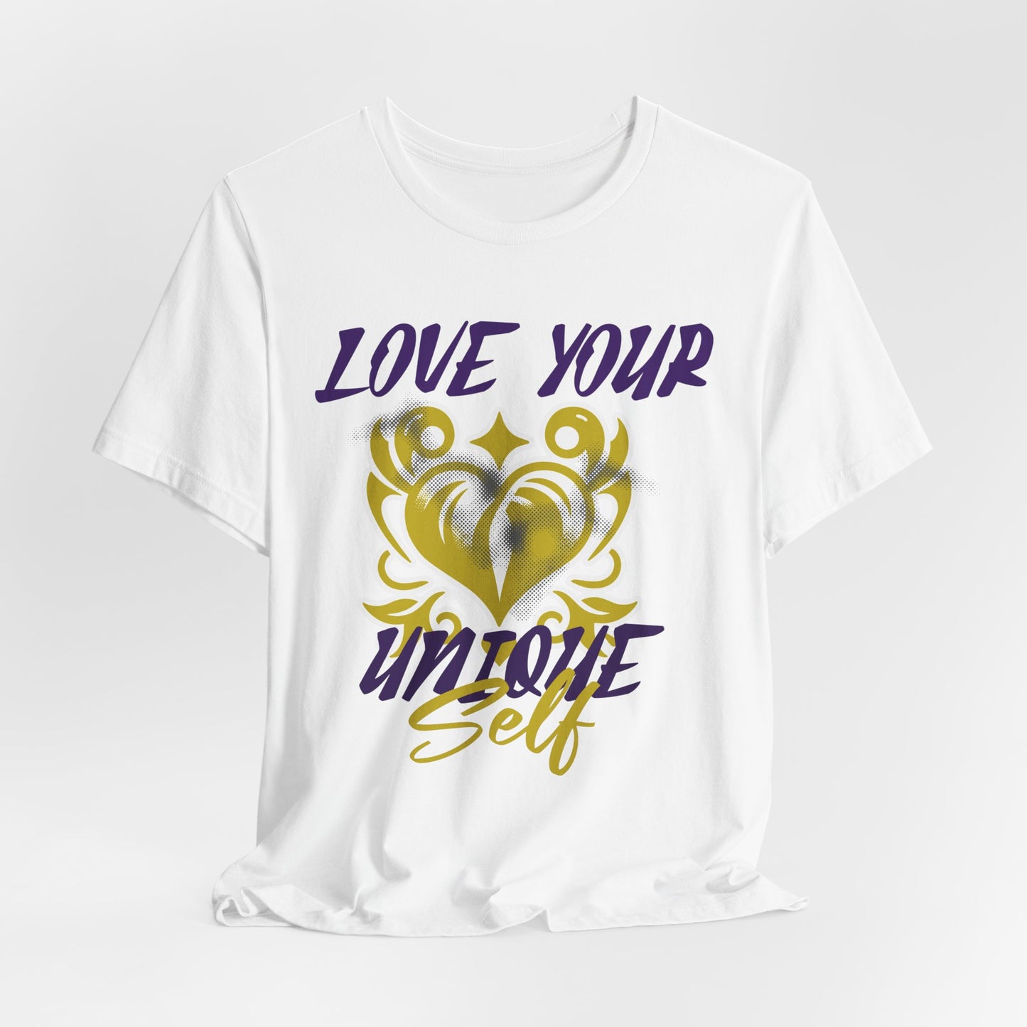 Love Your Unique Self Unisex Jersey Short Sleeve Tee. A great inspirational gift for mothers, daughters, family and friends