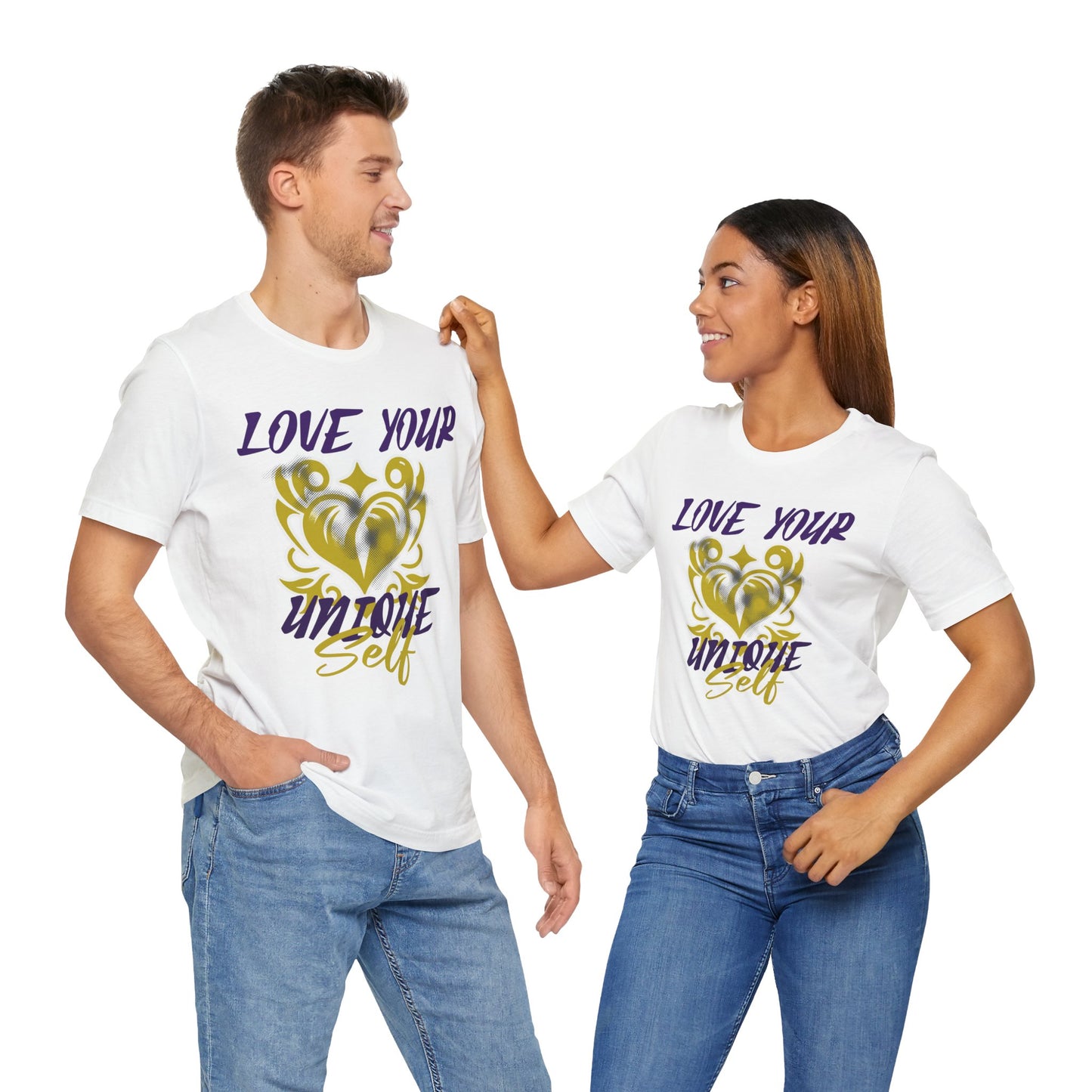 Love Your Unique Self Unisex Jersey Short Sleeve Tee. A great inspirational gift for mothers, daughters, family and friends