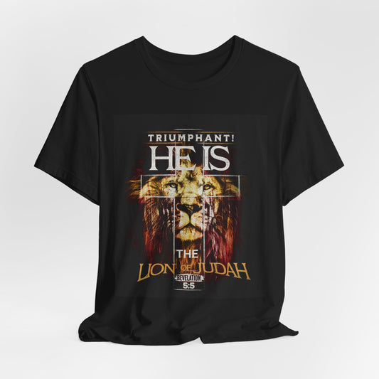 He is the Lion of Judah Unisex Jersey Short Sleeve Tee. Gift for mom, dad, brother, sister, family, friends and church members