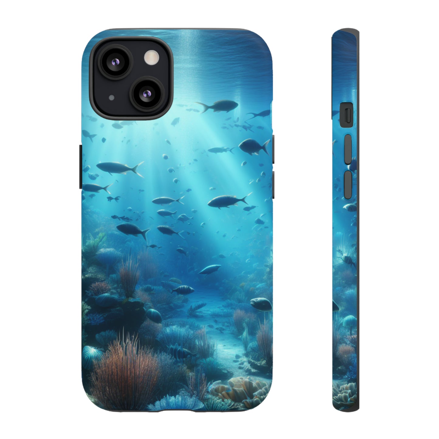 Fish swimming in an ocean Tough phone Cases. Ideal for marine lovers, mom, day, grandparents, birthdays