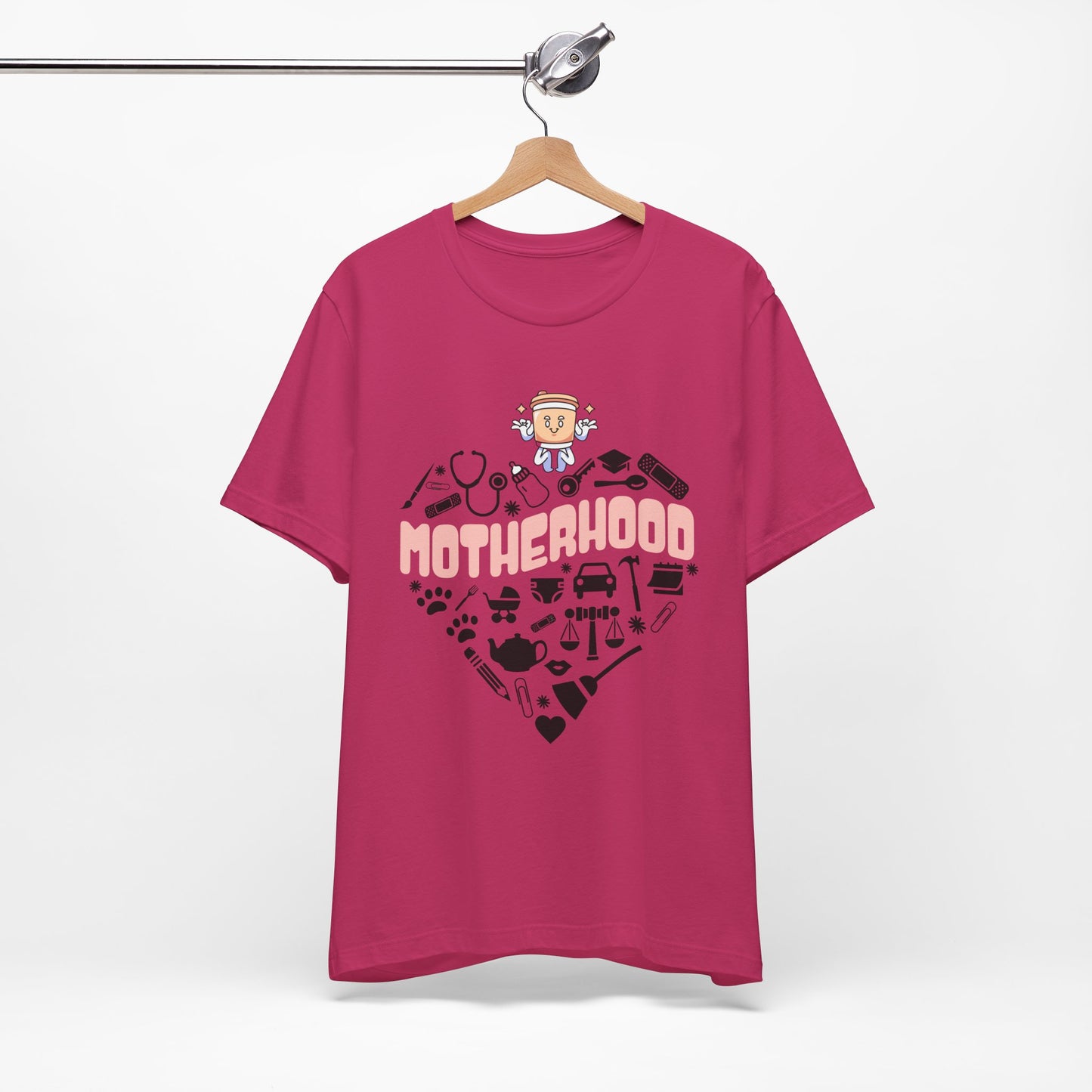 Motherhood Jersey Short Sleeve Tee. Great gift for Mothers, Grandmothers, Daughters and family and friends