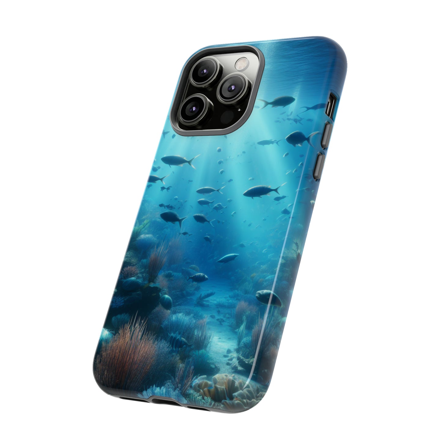 Fish swimming in an ocean Tough phone Cases. Ideal for marine lovers, mom, day, grandparents, birthdays