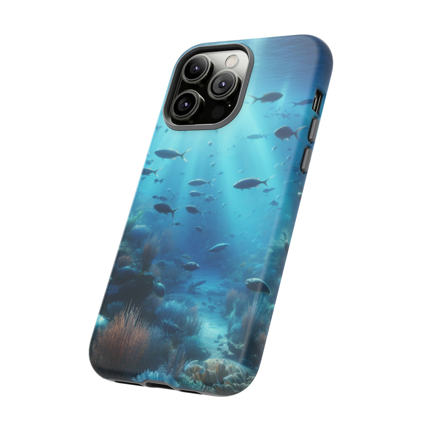 Fish swimming in an ocean Tough phone Cases. Ideal for marine lovers, mom, day, grandparents, birthdays