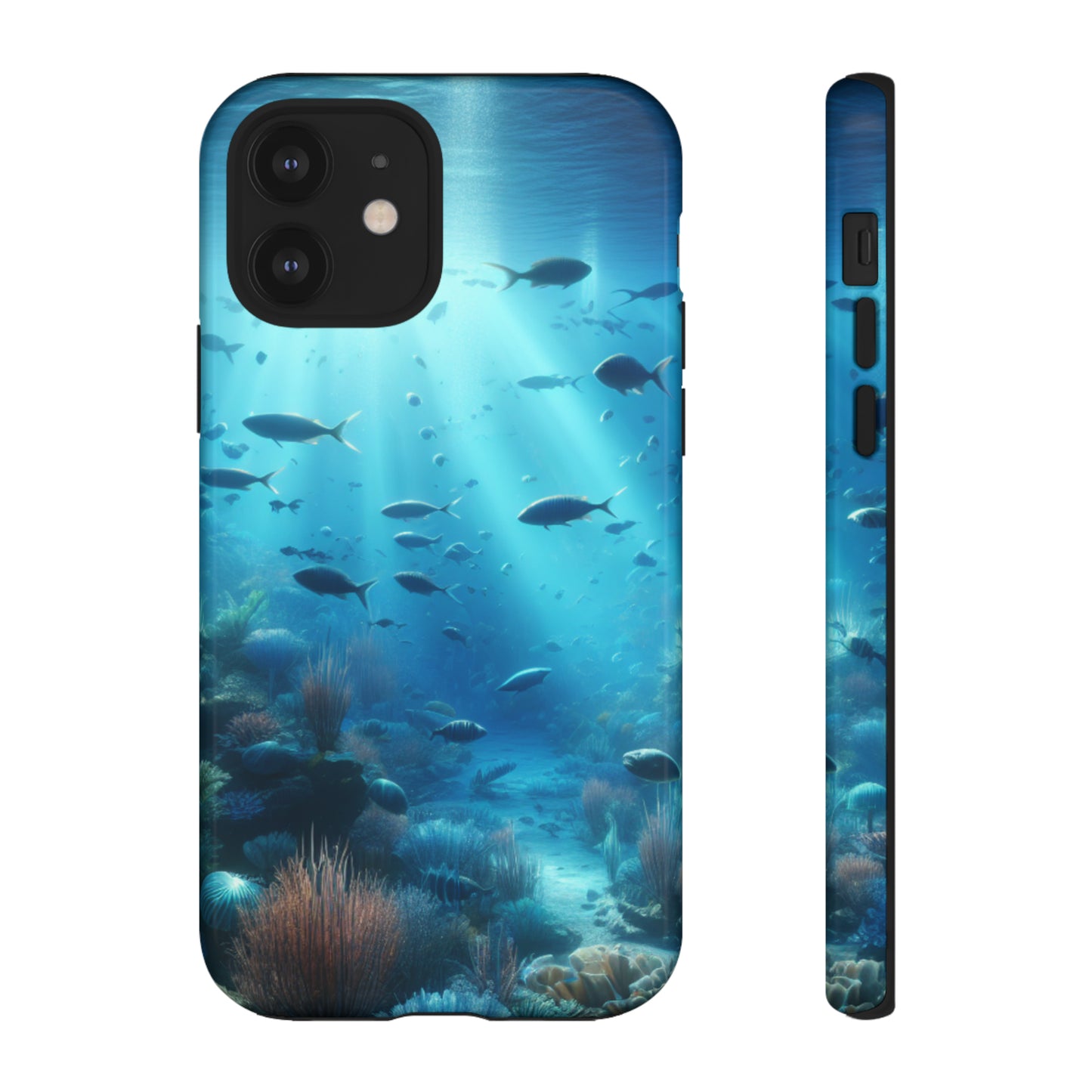 Fish swimming in an ocean Tough phone Cases. Ideal for marine lovers, mom, day, grandparents, birthdays