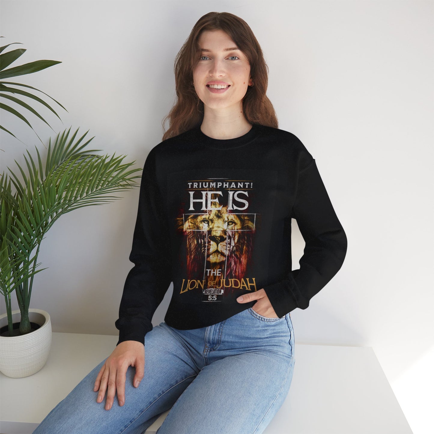 He Is Inspirational Unisex Heavy Blend™ Crewneck Sweatshirt. A great gift for family, friends, church congregation