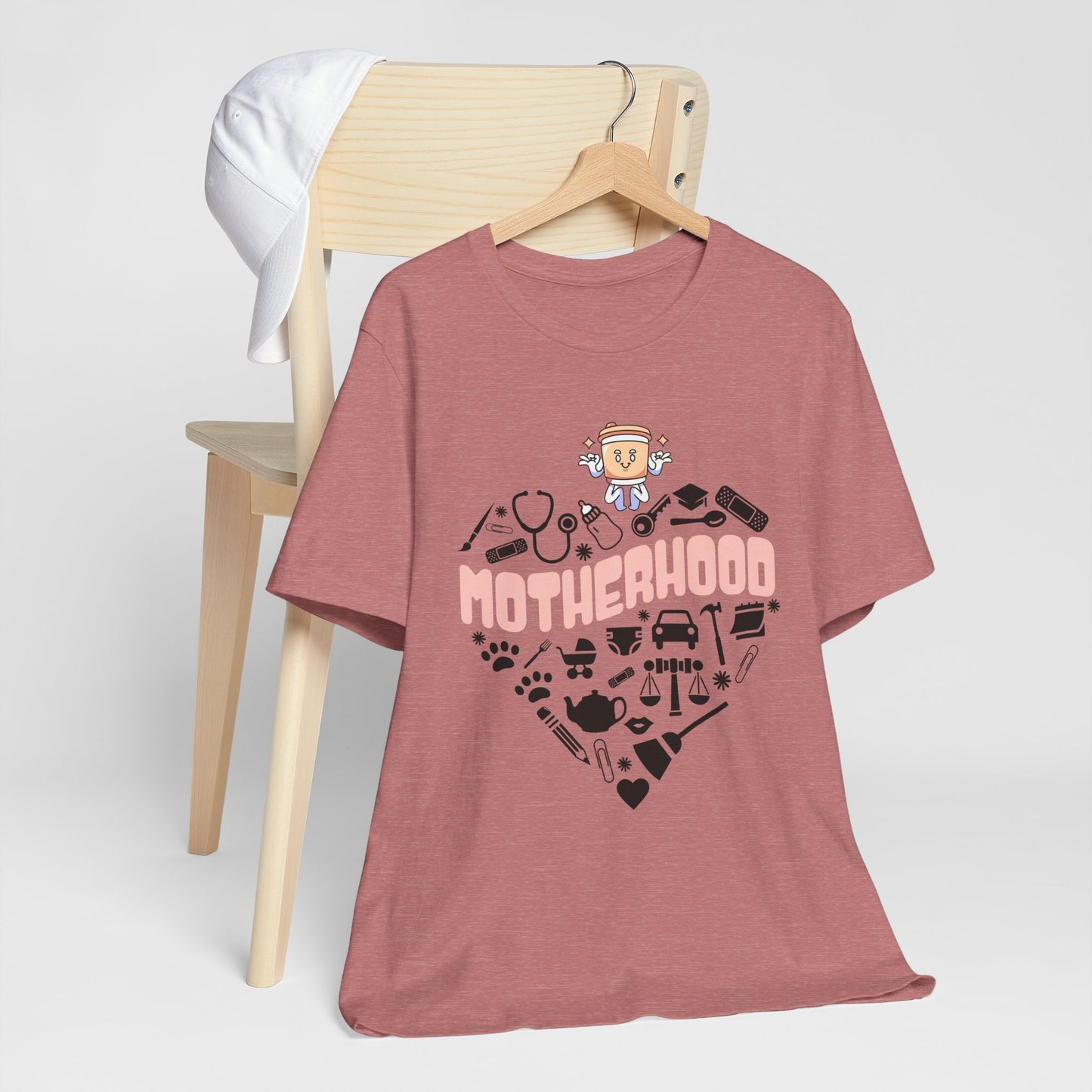 Motherhood Jersey Short Sleeve Tee. Great gift for Mothers, Grandmothers, Daughters and family and friends