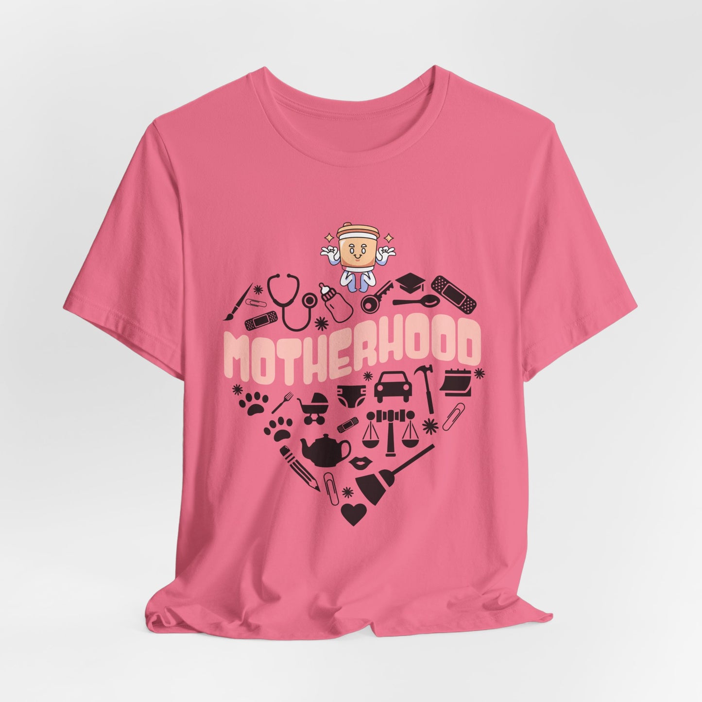 Motherhood Jersey Short Sleeve Tee. Great gift for Mothers, Grandmothers, Daughters and family and friends