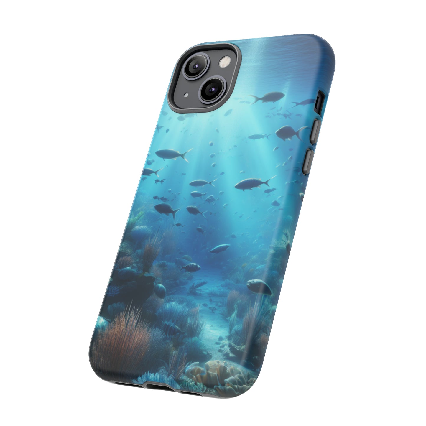 Fish swimming in an ocean Tough phone Cases. Ideal for marine lovers, mom, day, grandparents, birthdays