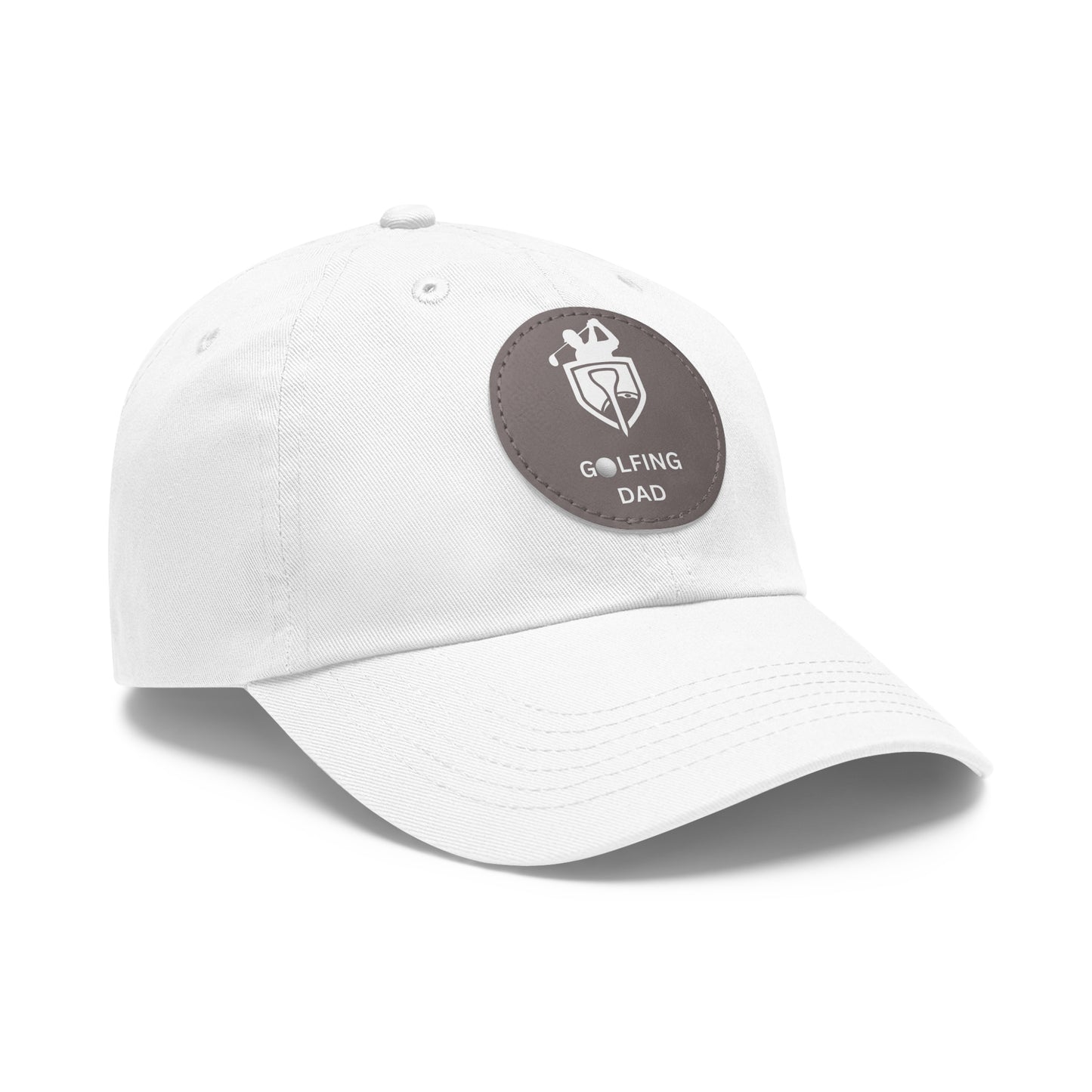 Dad Golf Hat with Leather Patch. Great for outdoors to protect from sun