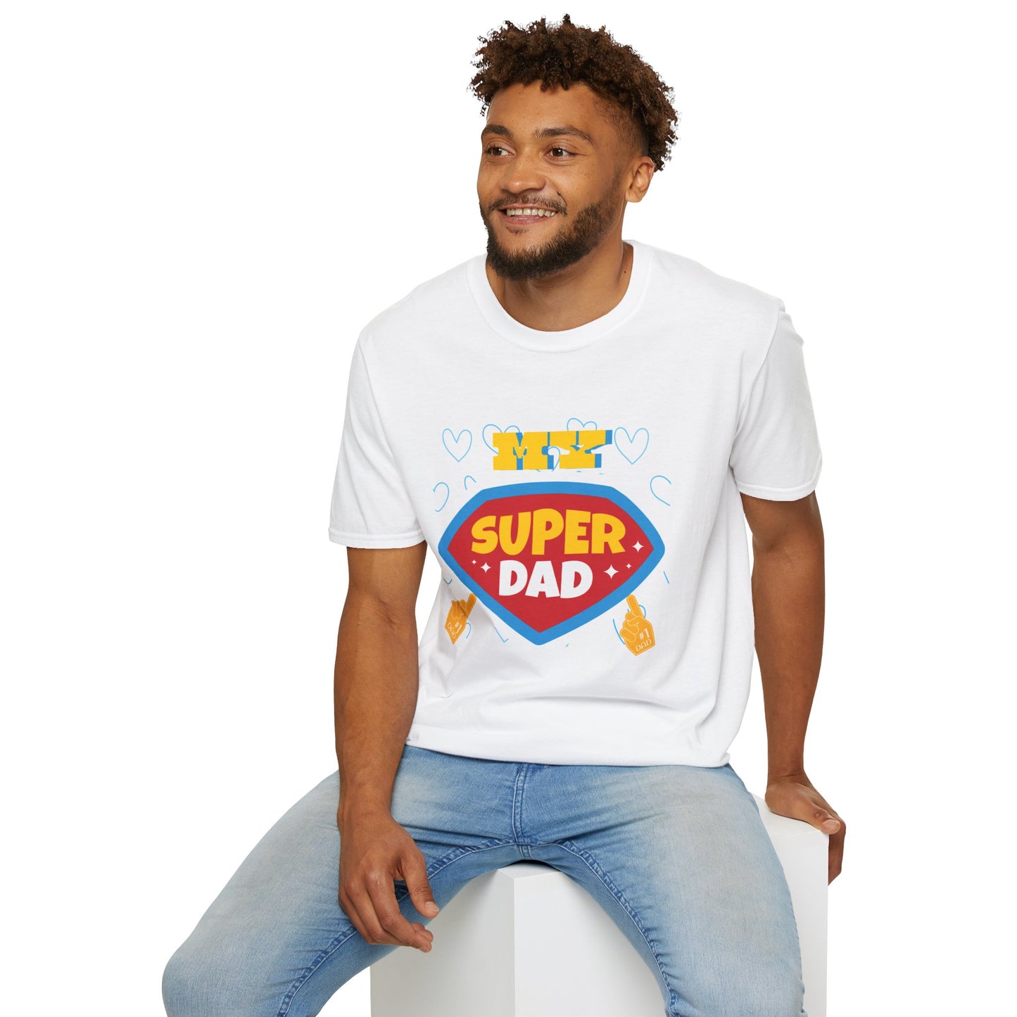 Super Dad Unisex Softstyle T-Shirt for dad, granddad, brothers, all fathers