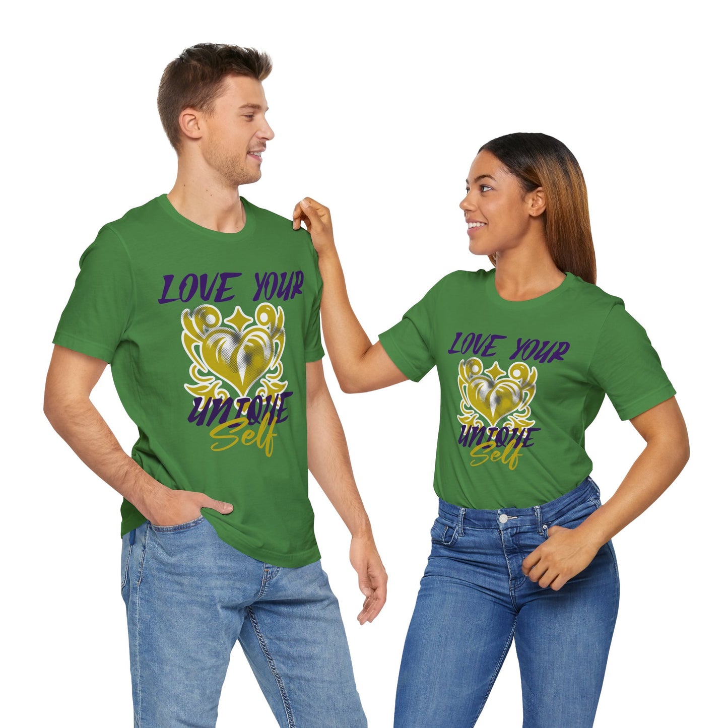 Love Your Unique Self Unisex Jersey Short Sleeve Tee. A great inspirational gift for mothers, daughters, family and friends