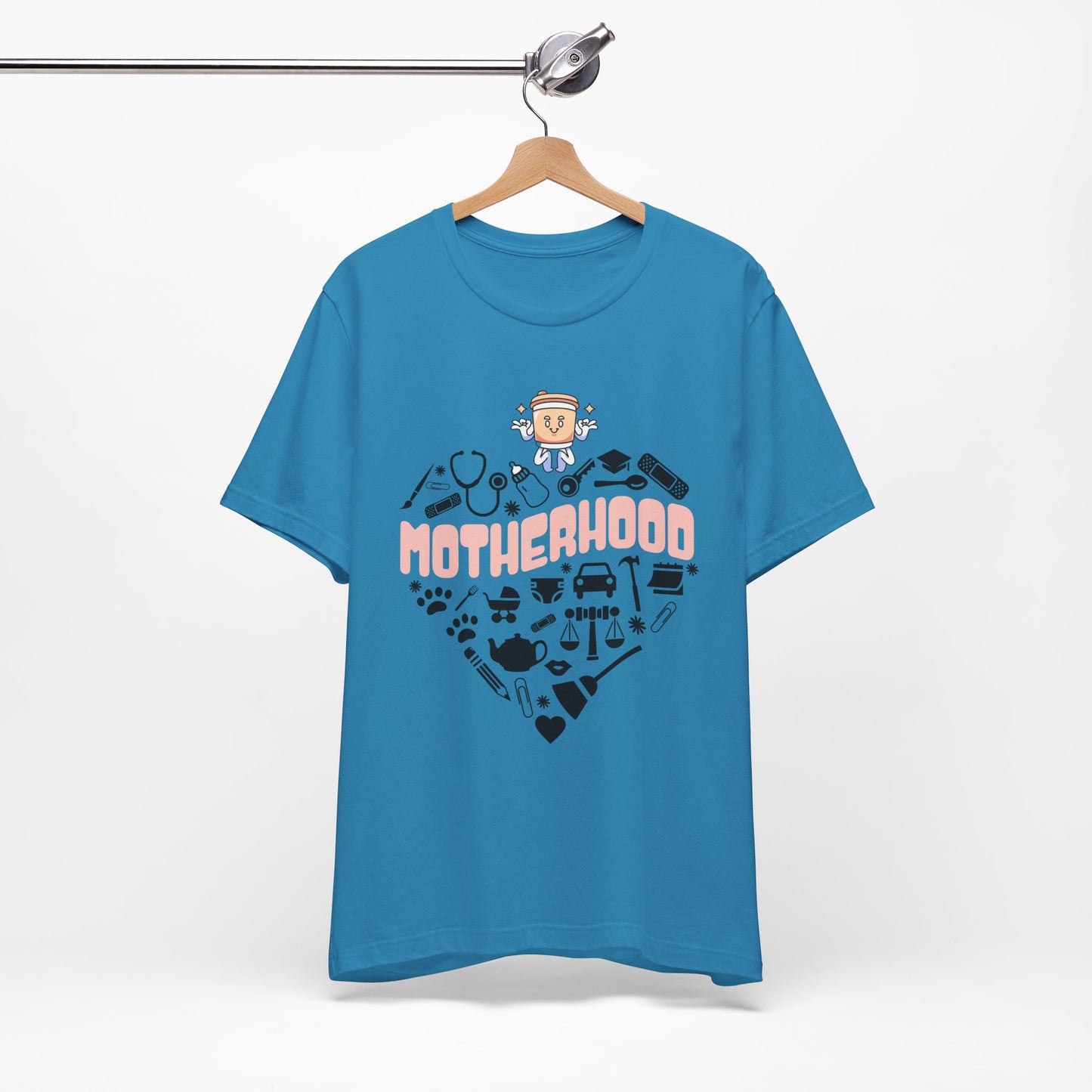 Motherhood Jersey Short Sleeve Tee. Great gift for Mothers, Grandmothers, Daughters and family and friends